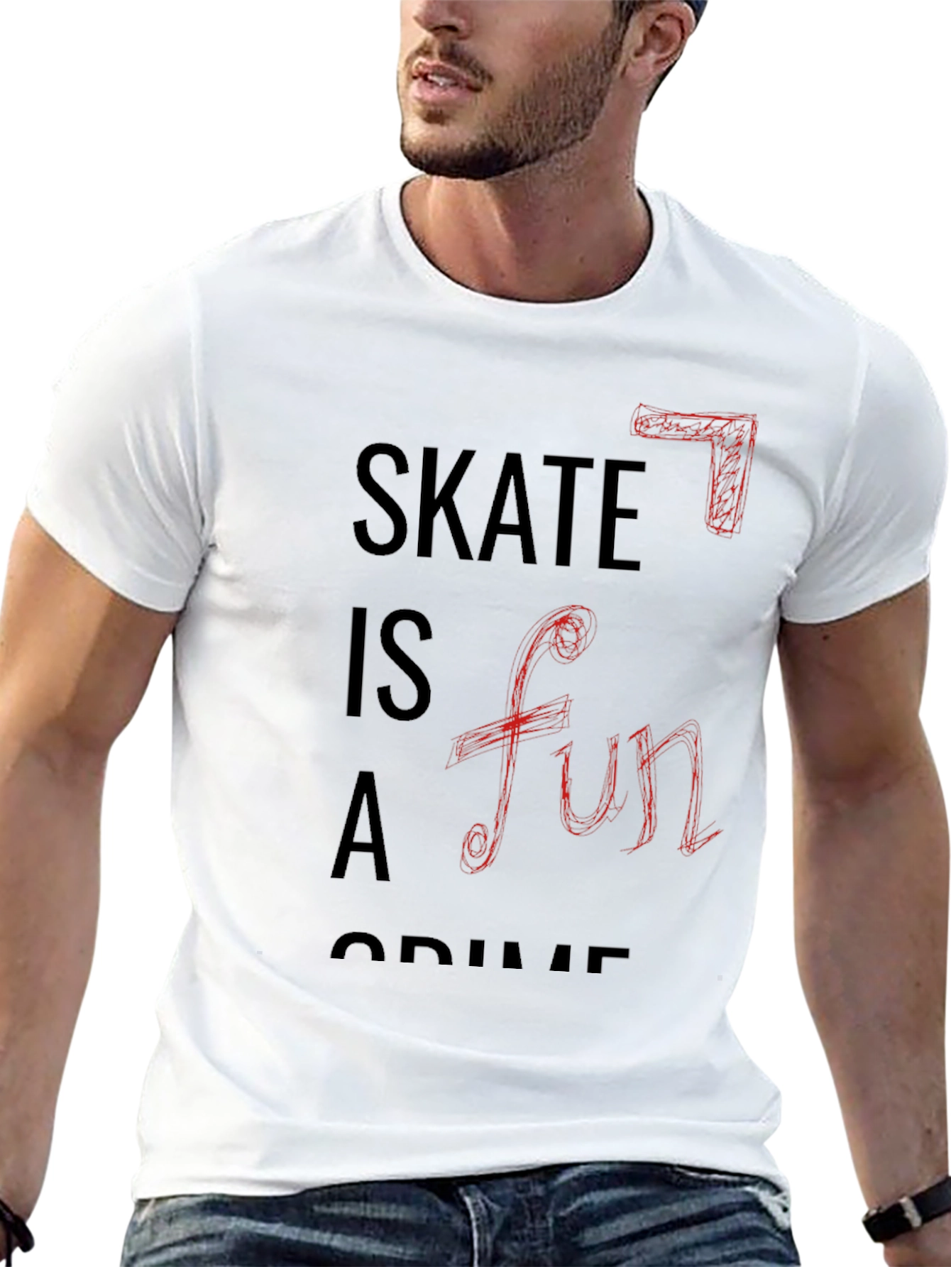 Skateboarding T-Shirt: Skate Is A Fun Crime