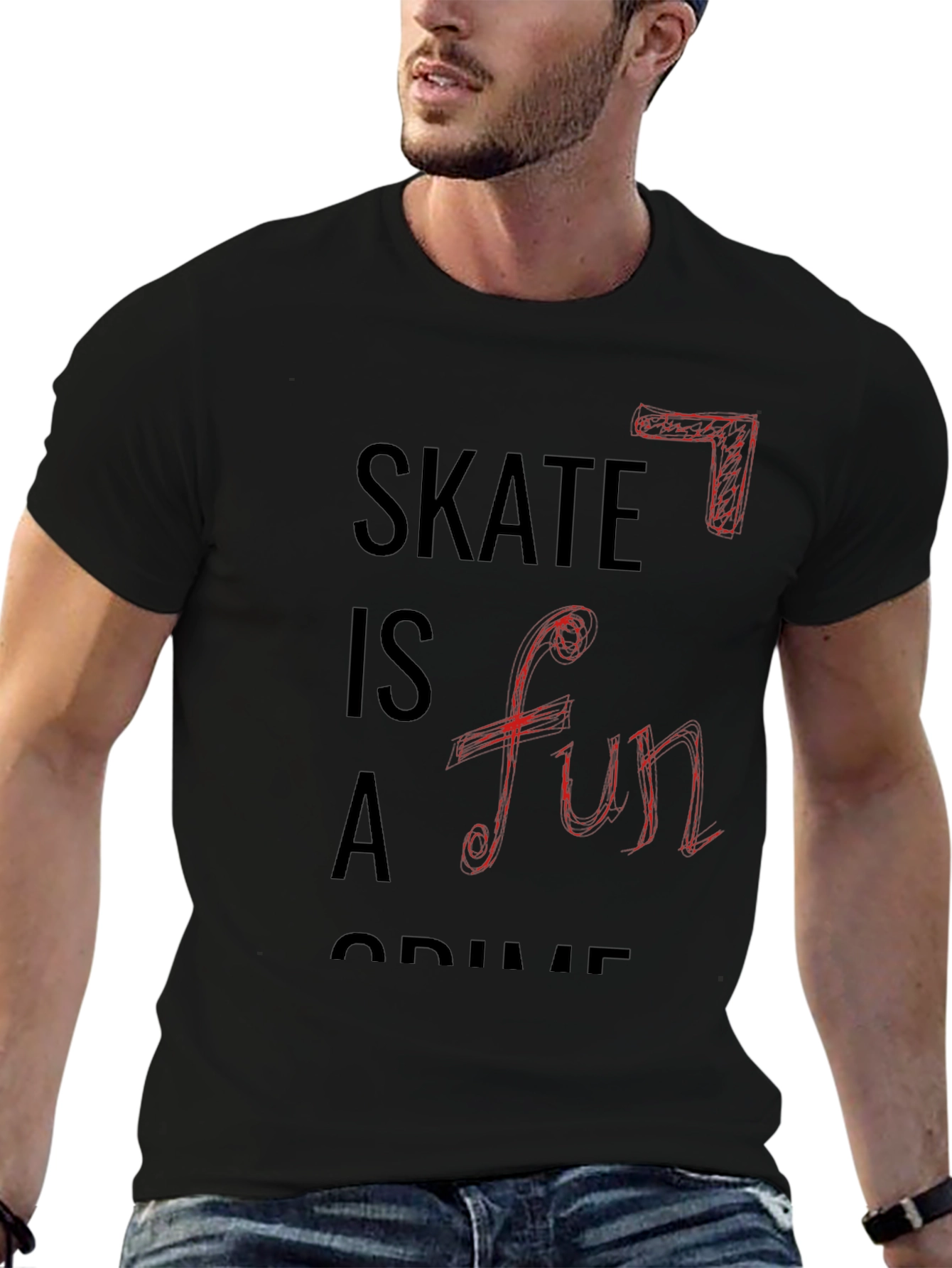 Skateboarding T-Shirt: Skate Is A Fun Crime