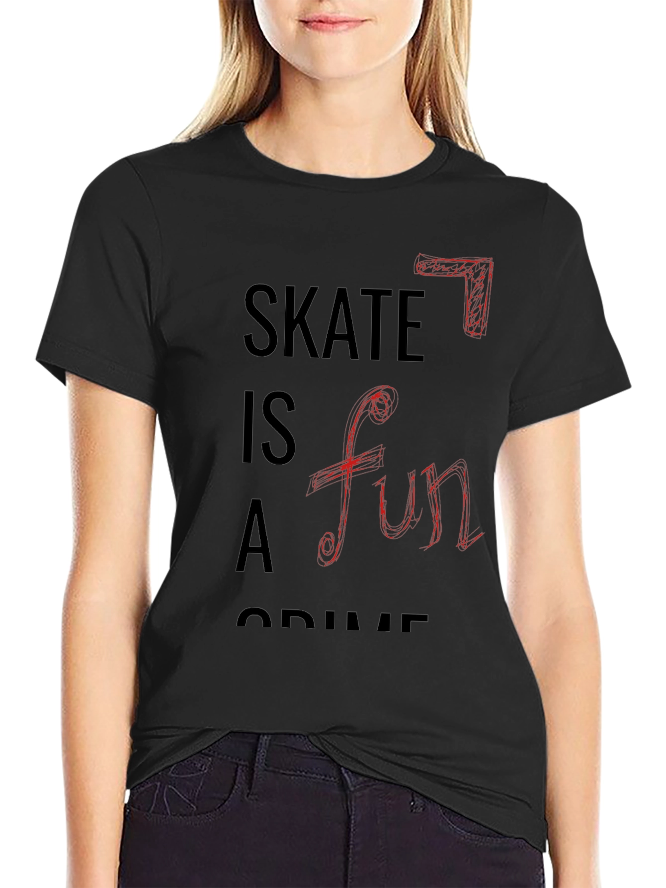 Skateboarding T-Shirt: Skate Is A Fun Crime