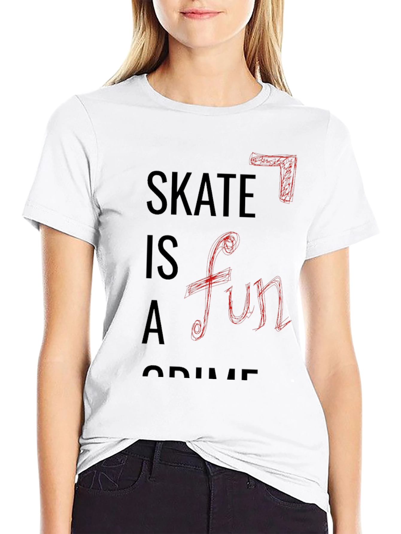 Skateboarding T-Shirt: Skate Is A Fun Crime