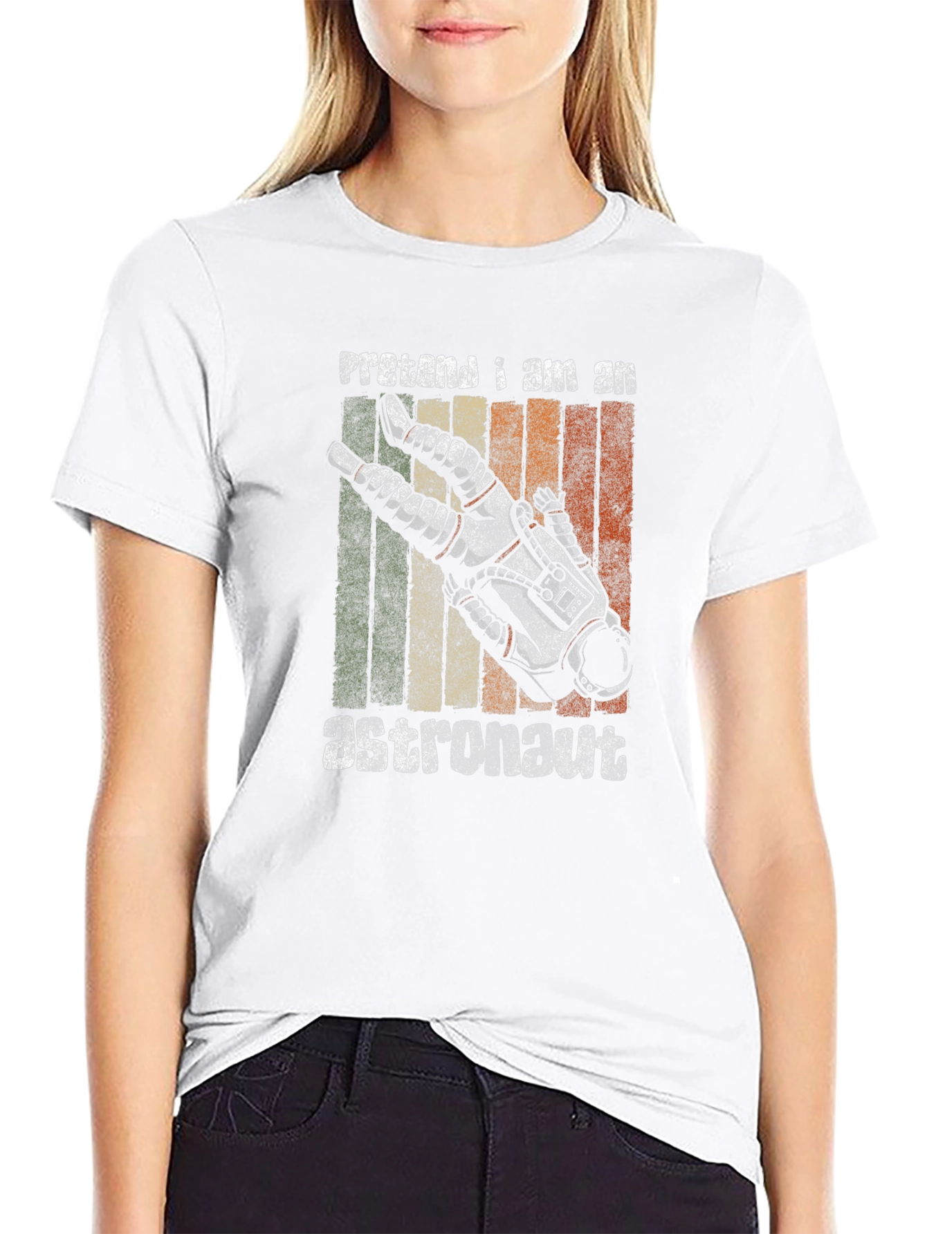Retro Pretend I Am An Astronaut Graphic T-Shirt