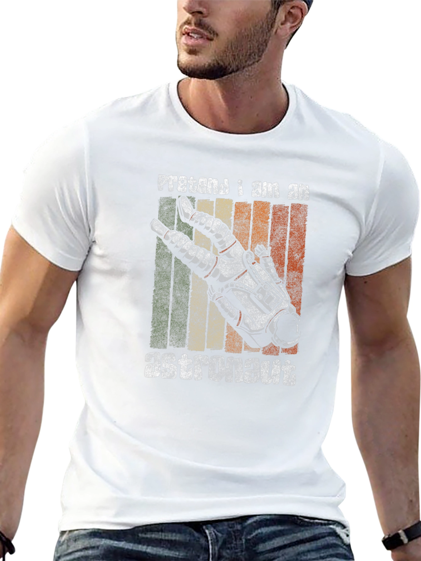 Retro Pretend I Am An Astronaut Graphic T-Shirt