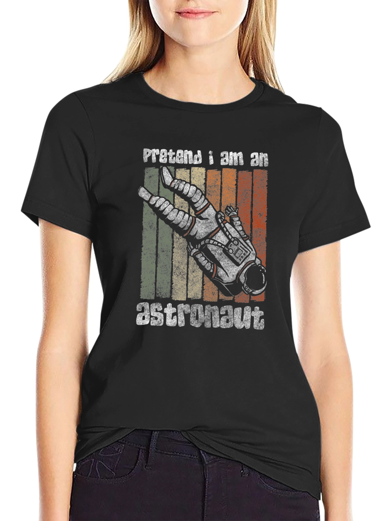 Retro Pretend I Am An Astronaut Graphic T-Shirt