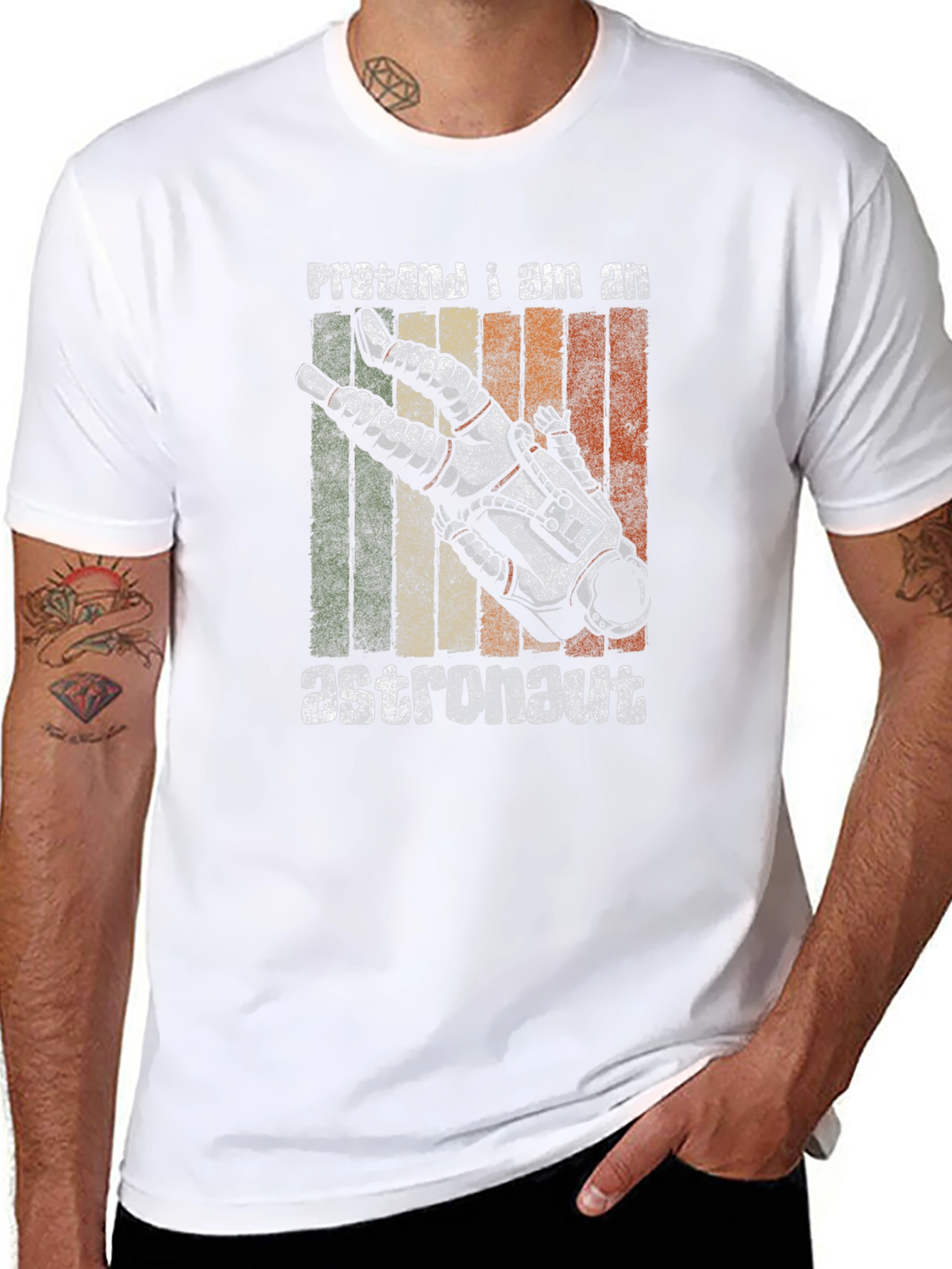 Retro Pretend I Am An Astronaut Graphic T-Shirt