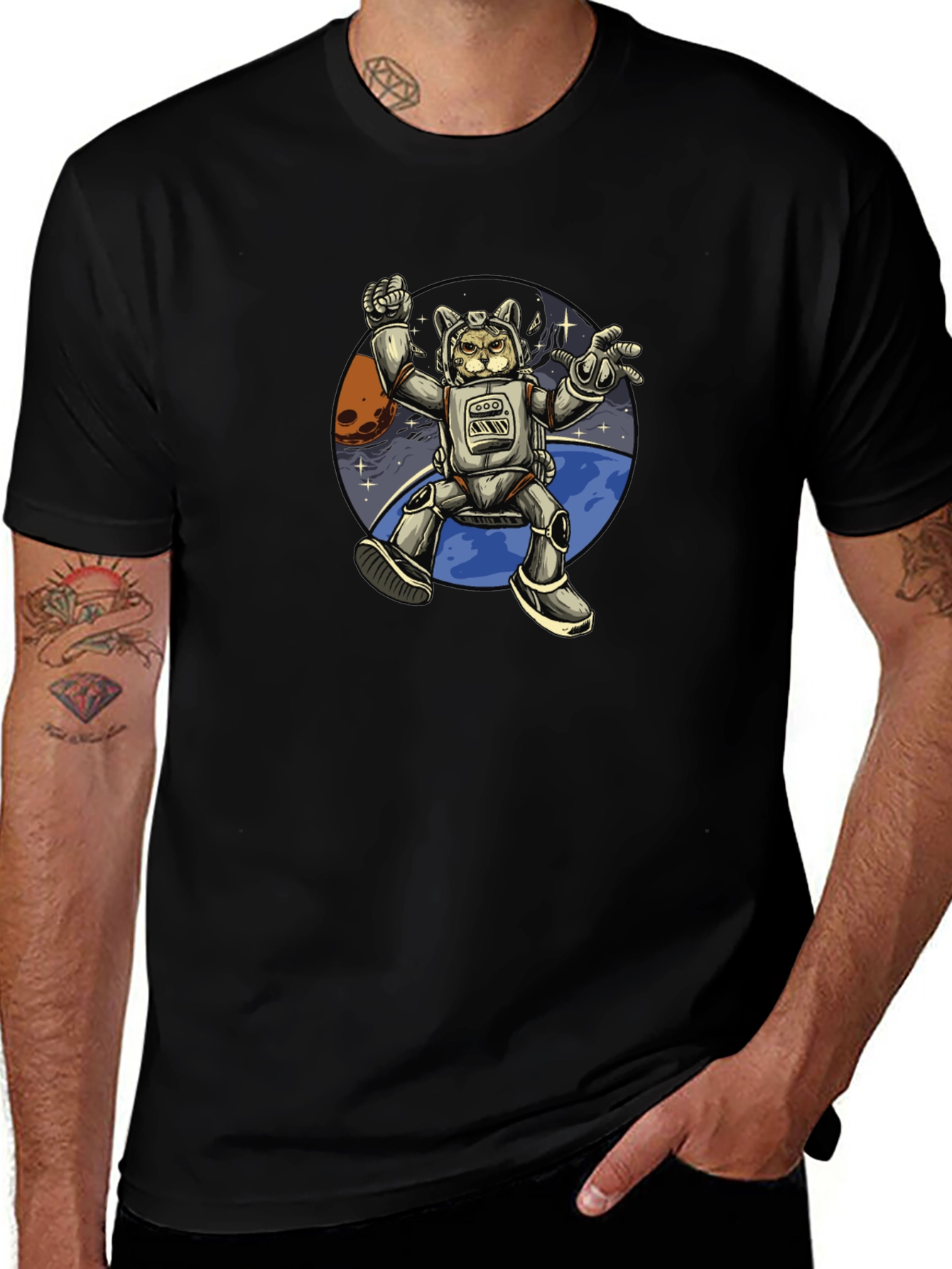 Astronaut Cat T-Shirt - Space Adventure Tee