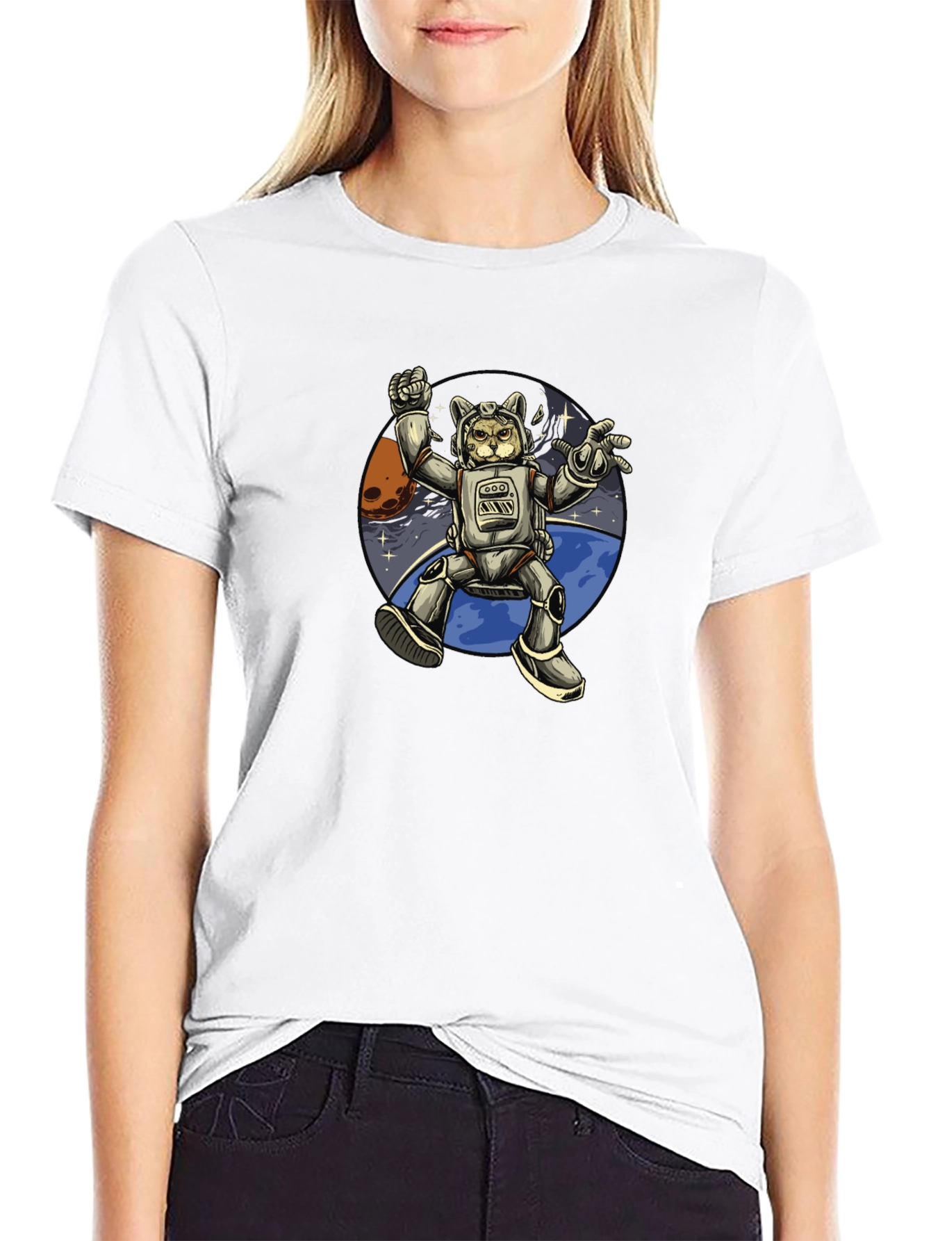 Astronaut Cat T-Shirt - Space Adventure Tee