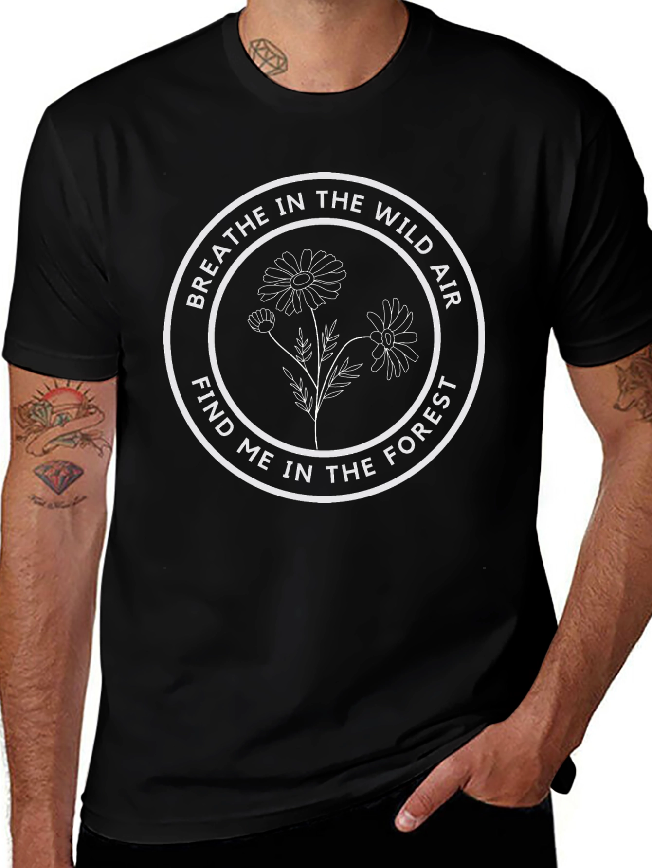 Wild Air Forest Graphic Tee - Black