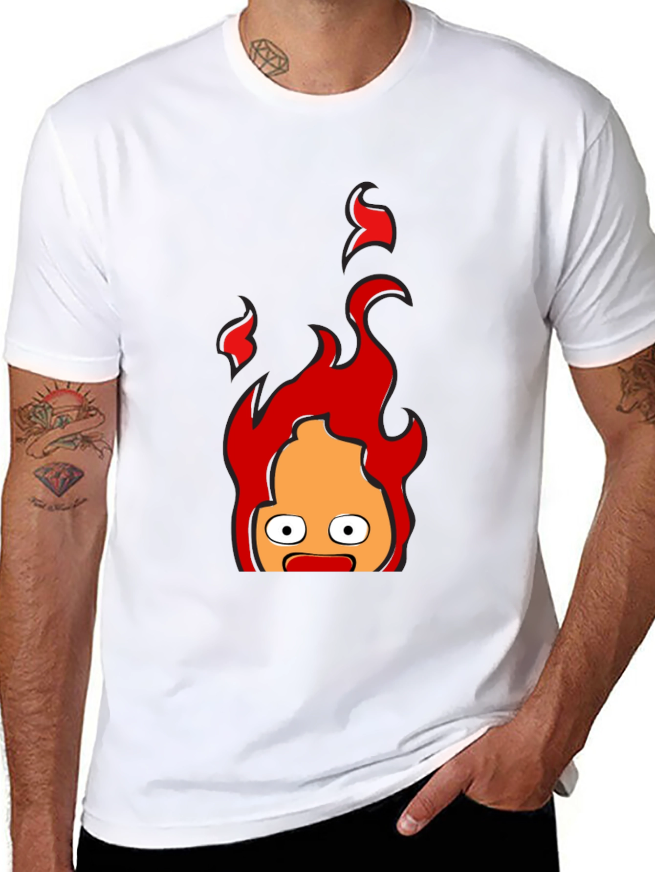 Calcifer Flame T-Shirt - Animated Fire Demon