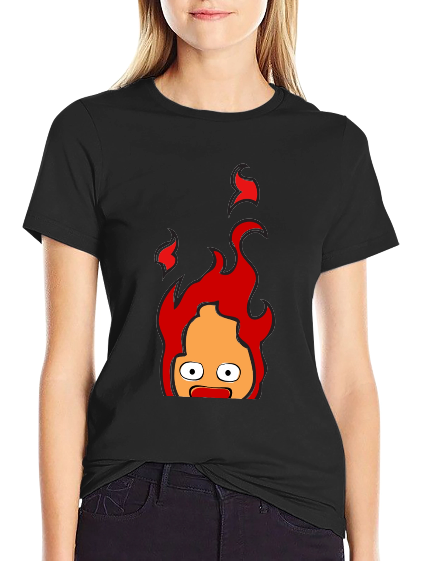Calcifer Flame T-Shirt - Animated Fire Demon