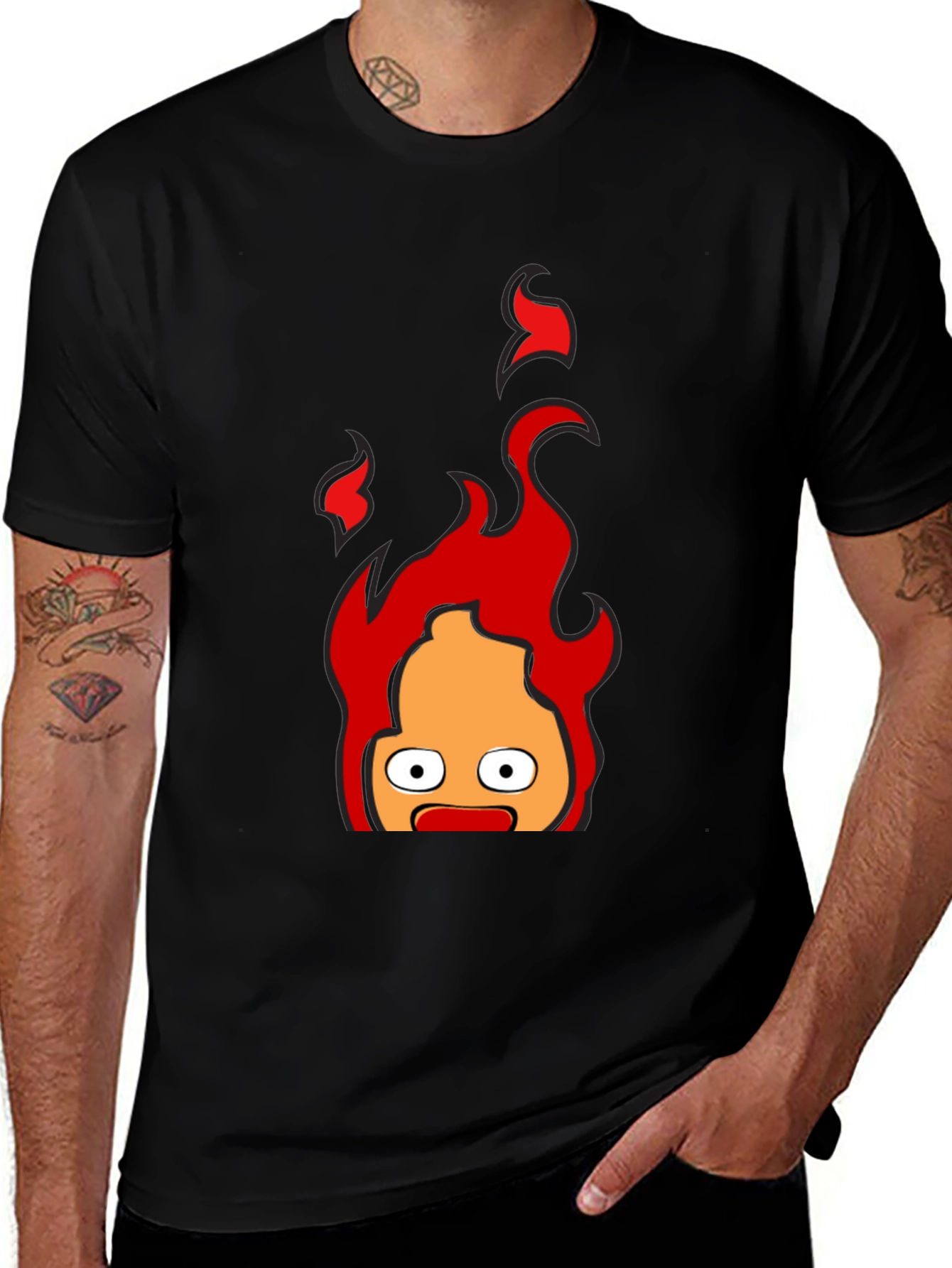 Calcifer Flame T-Shirt - Animated Fire Demon