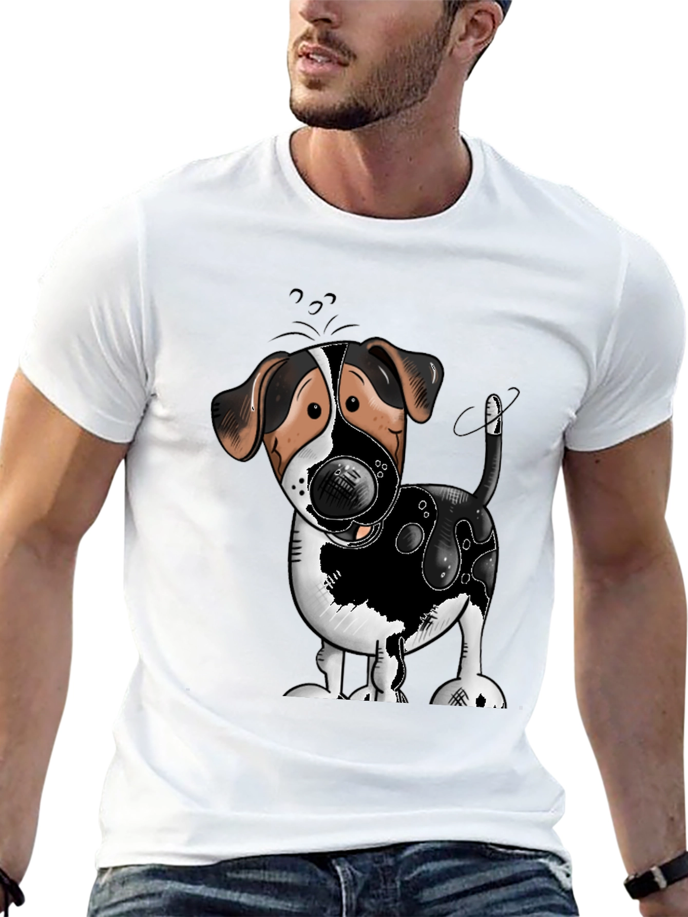 Cute Dog Cartoon Graphic T-Shirt