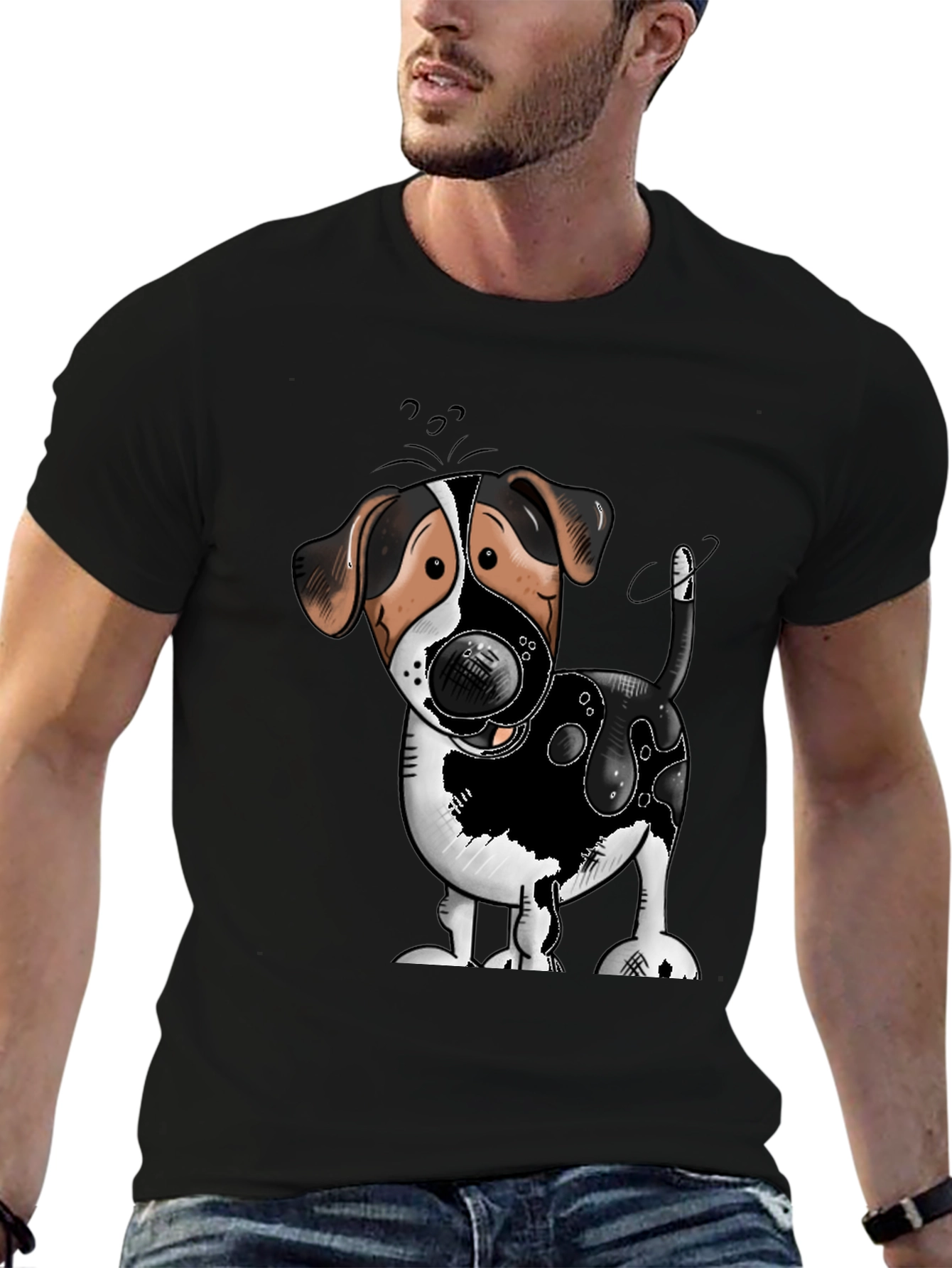 Cute Dog Cartoon Graphic T-Shirt