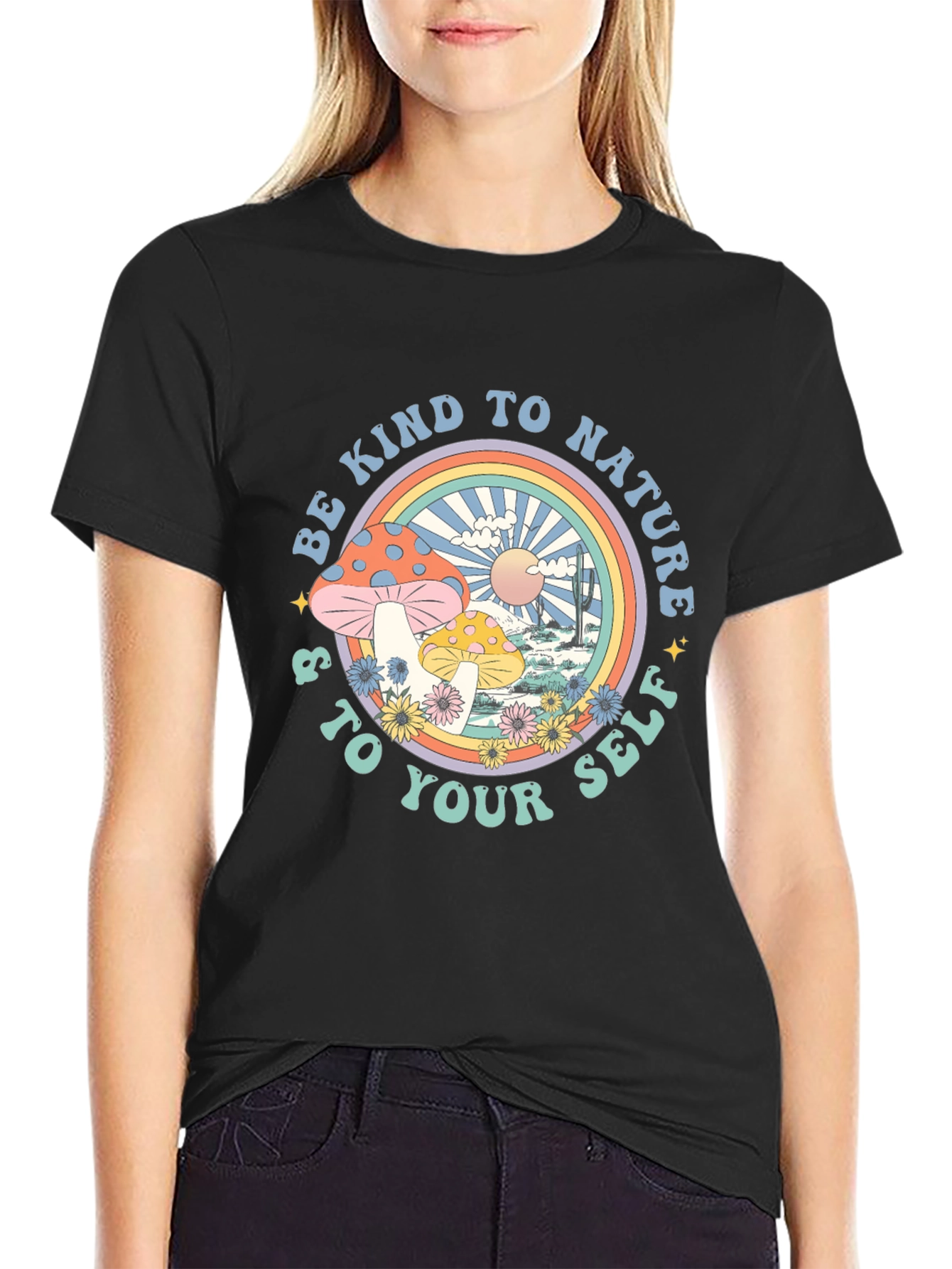 Be Kind to Nature Graphic Tee - Black