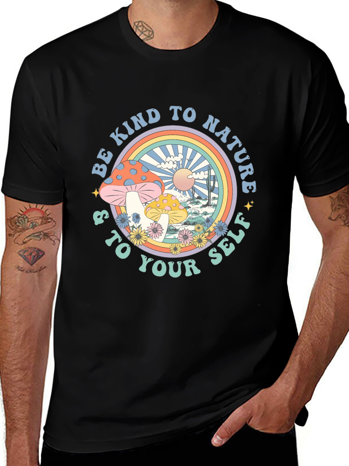 Be Kind to Nature Graphic Tee - Black