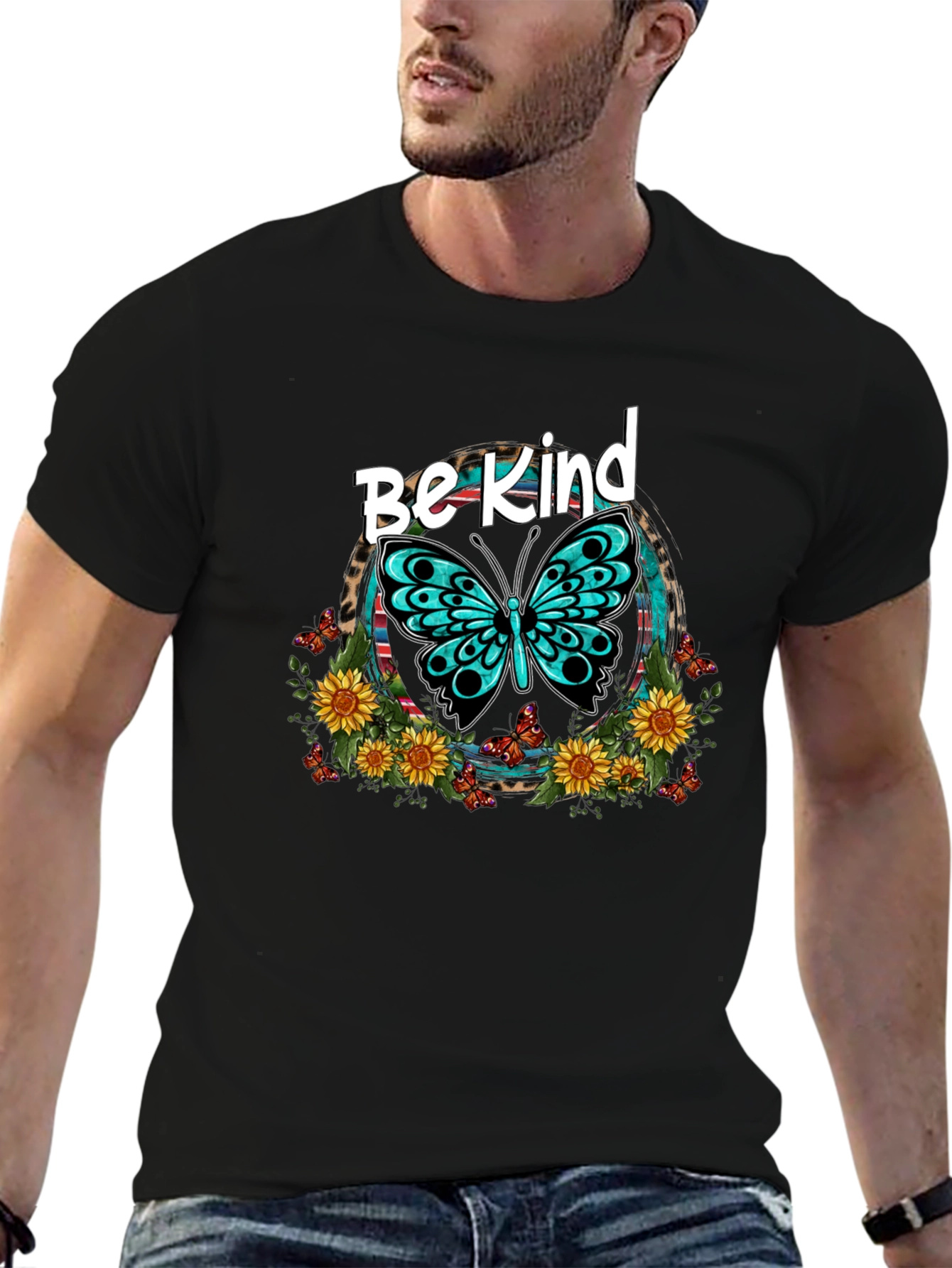 Be Kind Butterfly Graphic Tee - Unisex Black T-Shirt