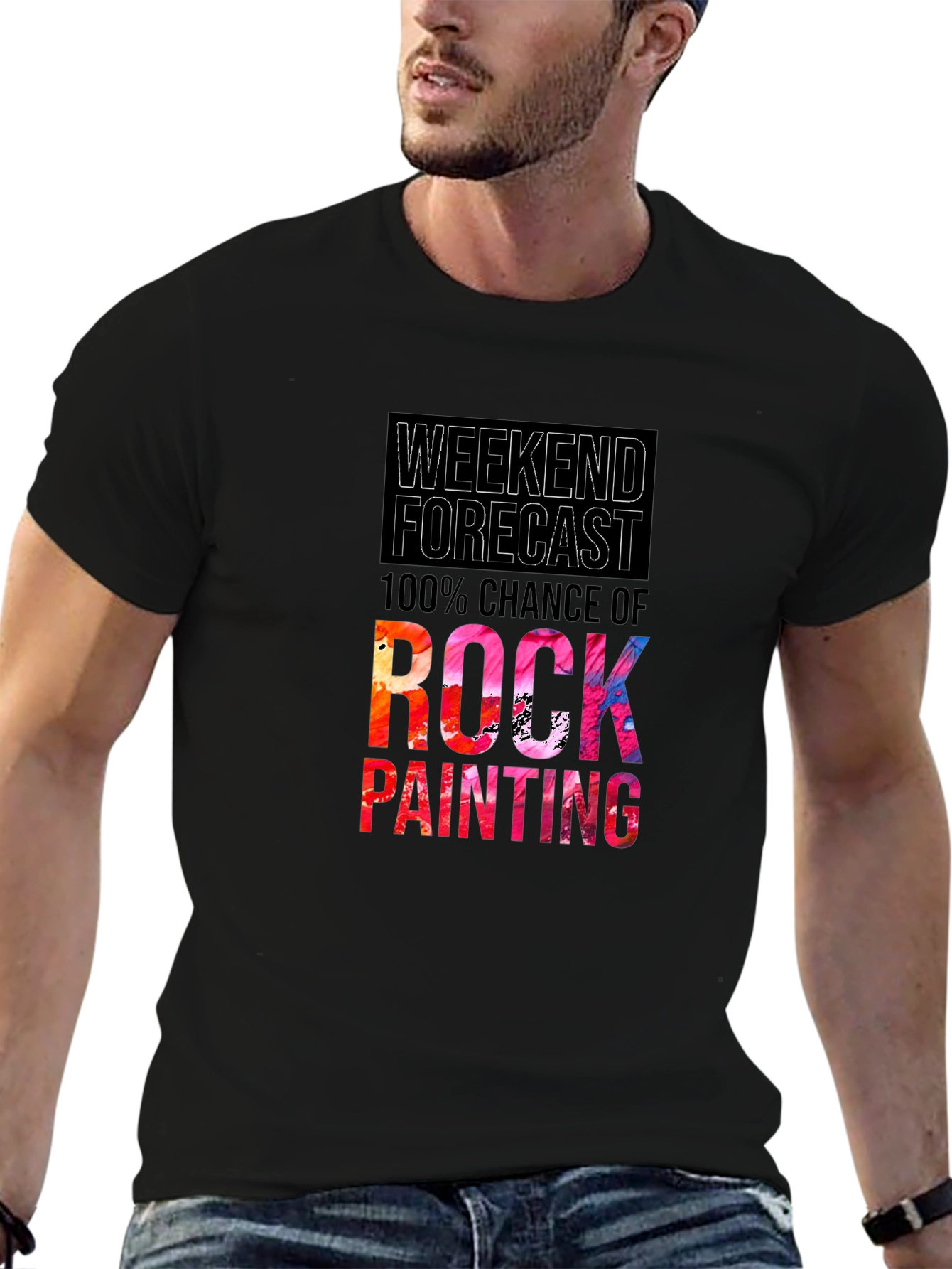 Weekend Forecast Rock Painting T-Shirt
