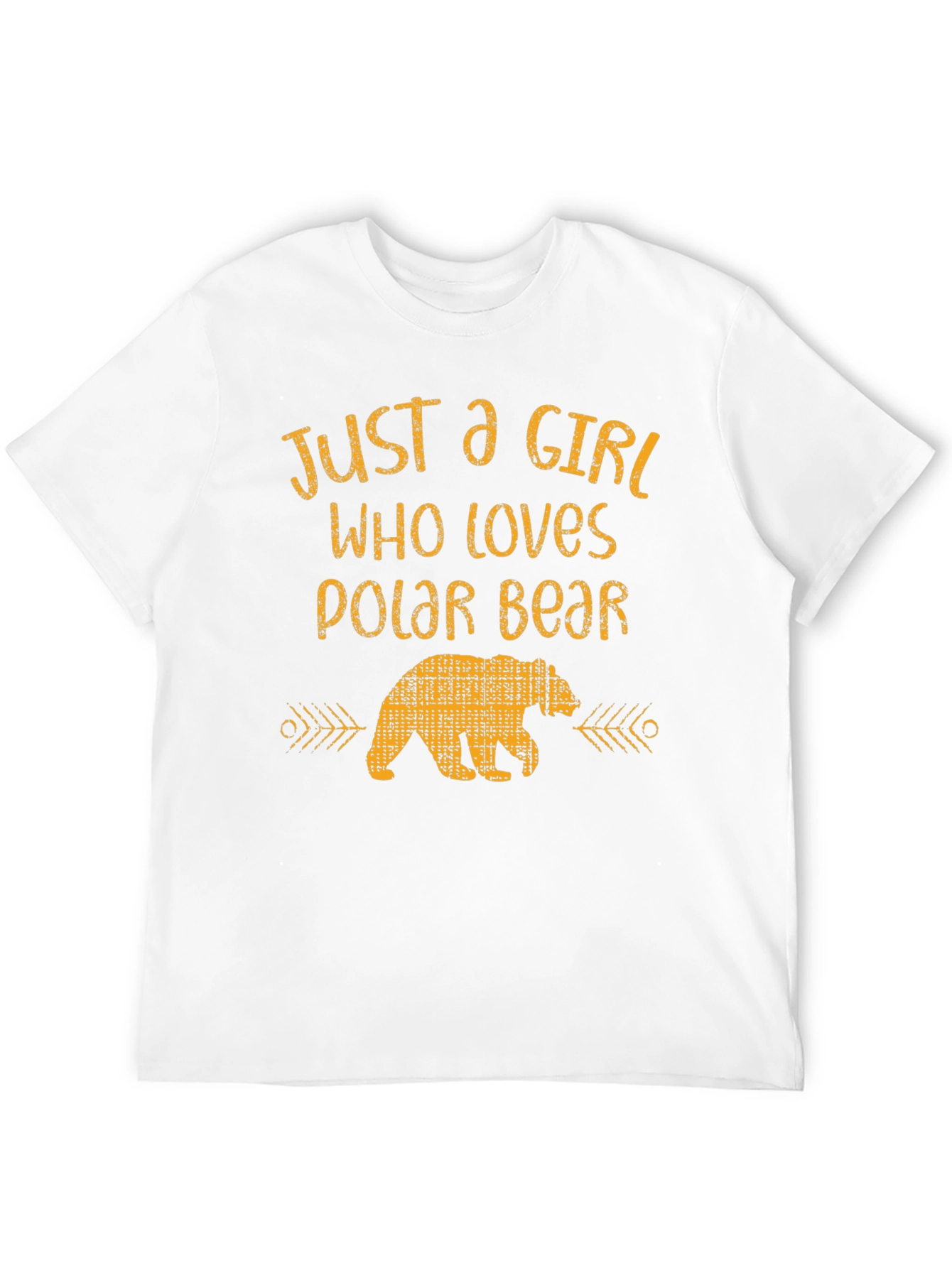 Girl Who Loves Polar Bear Black Graphic T-Shirt