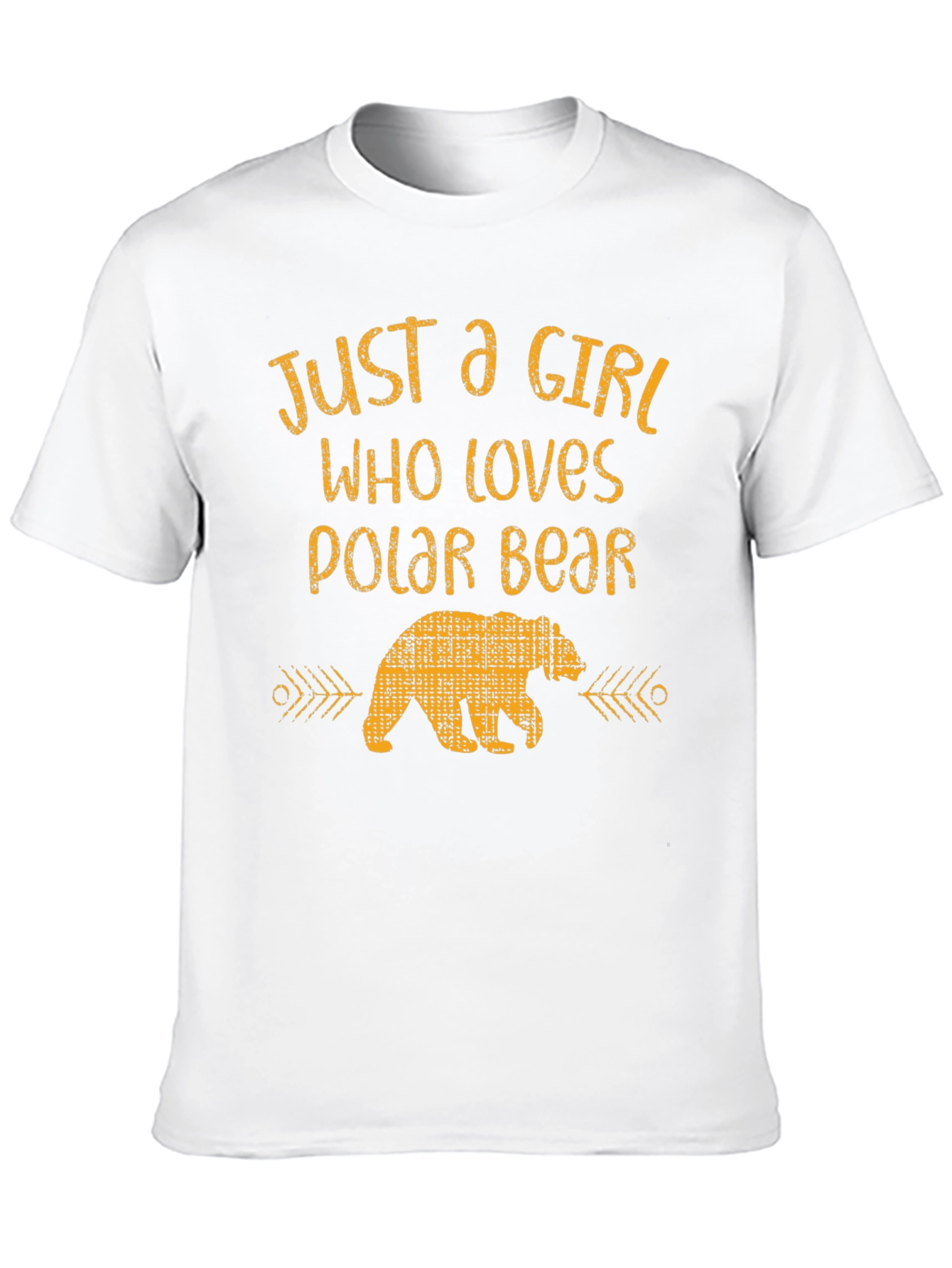 Girl Who Loves Polar Bear Black Graphic T-Shirt