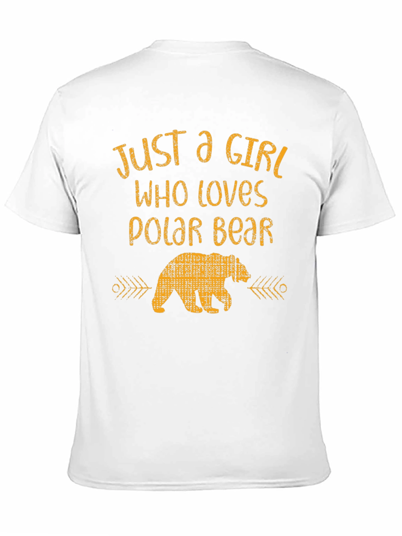 Girl Who Loves Polar Bear Black Graphic T-Shirt