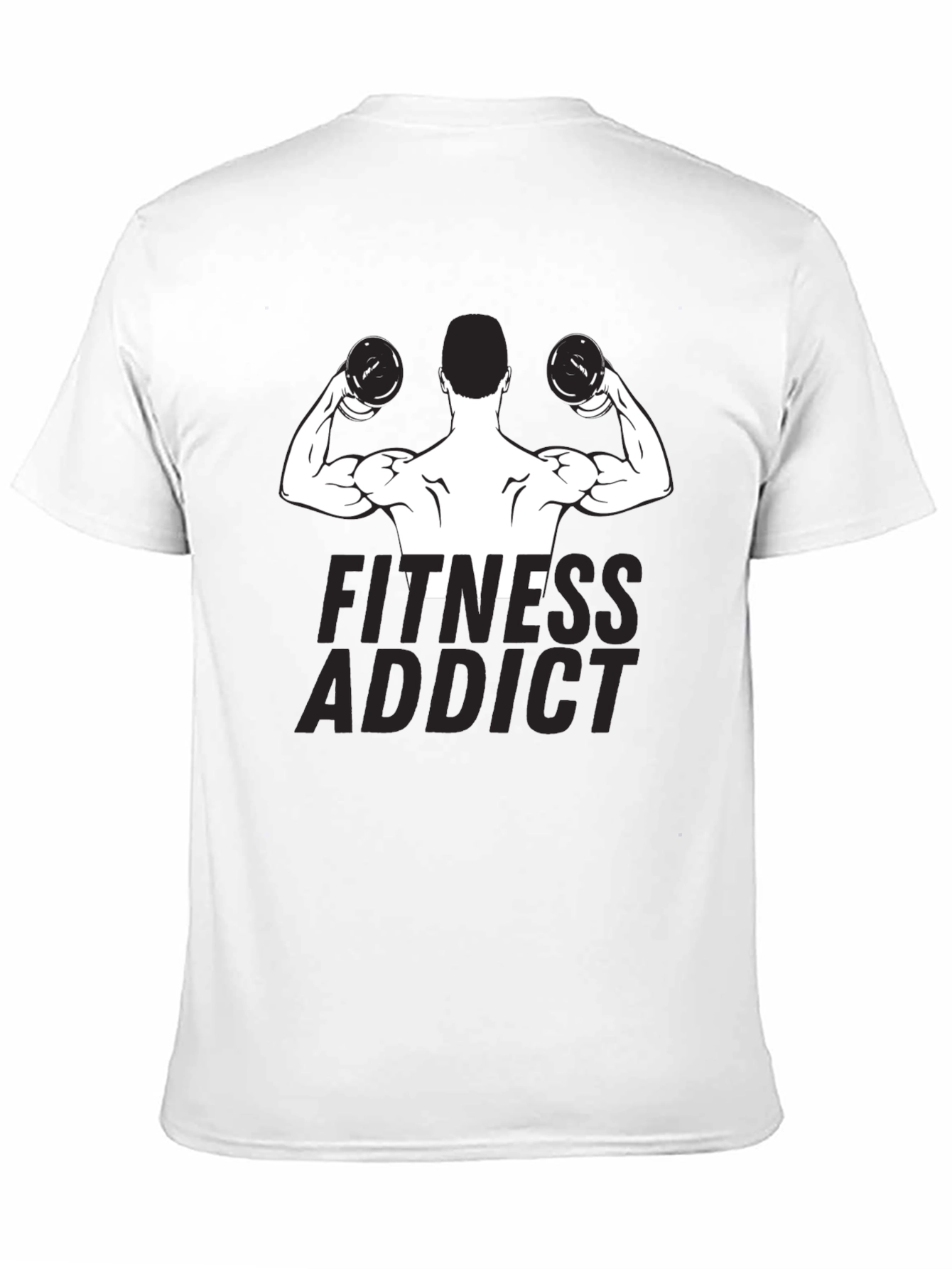 Fitness Addict T-Shirt: Muscle Man Design - Black