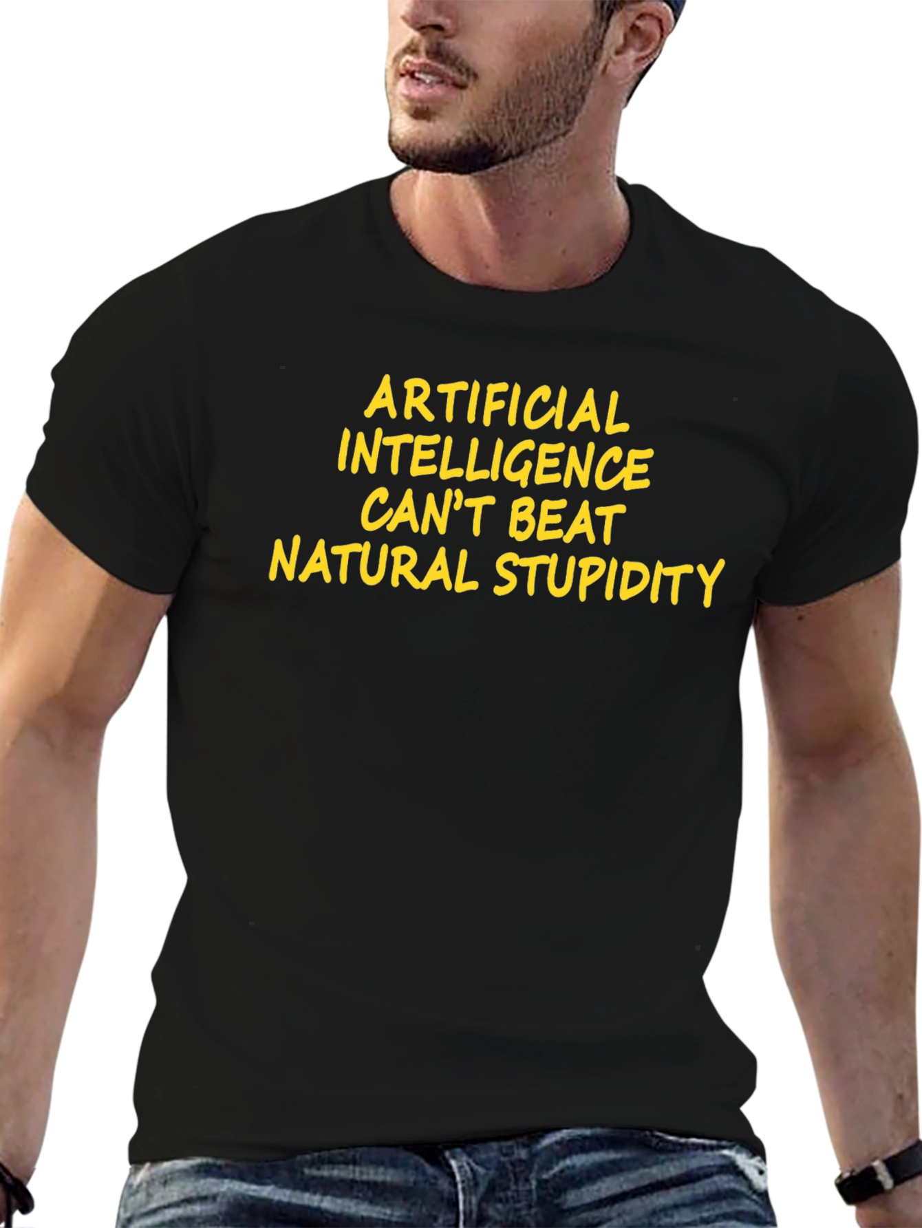 Funny AI vs. Natural Stupidity T-Shirt