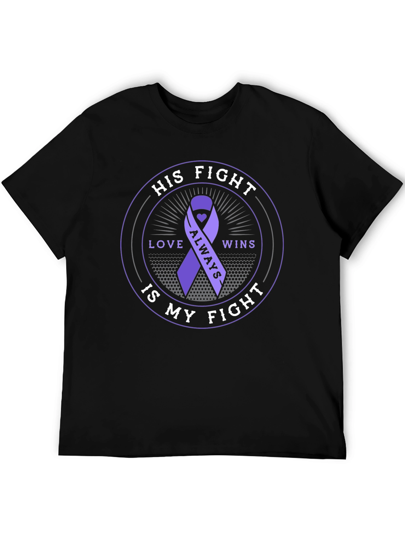 His Fight Is My Fight Purple Ribbon Awareness Tee