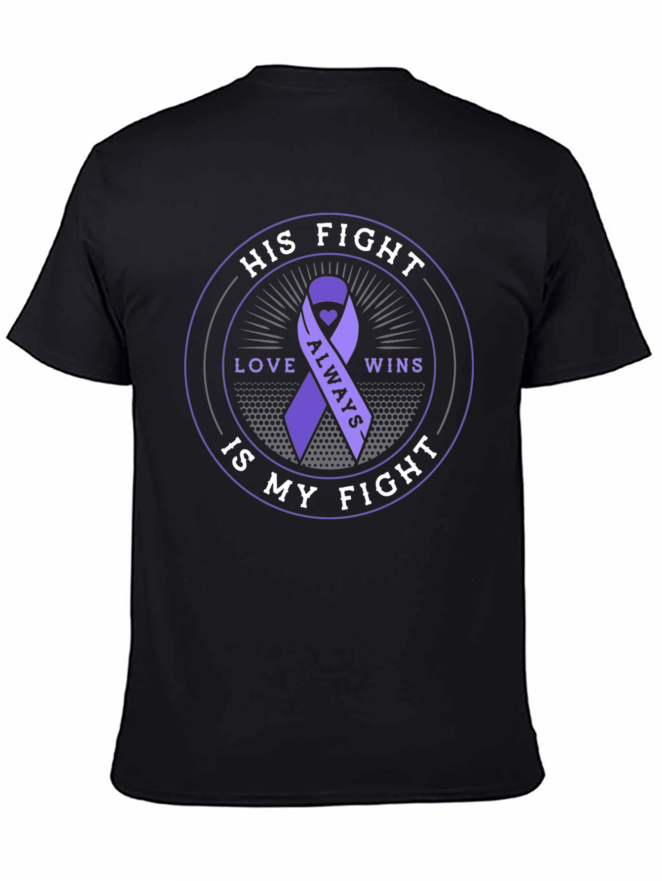 His Fight Is My Fight Purple Ribbon Awareness Tee