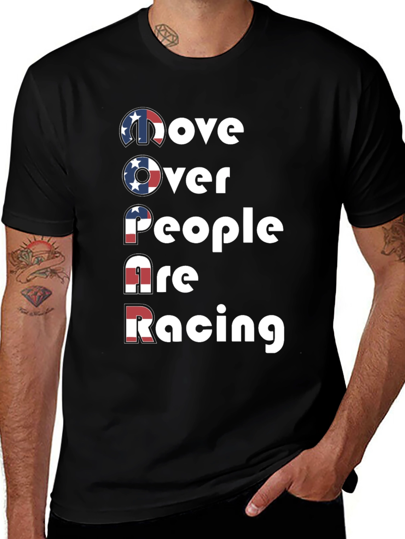 Move Over Mopar Racing Tee - Patriotic Design