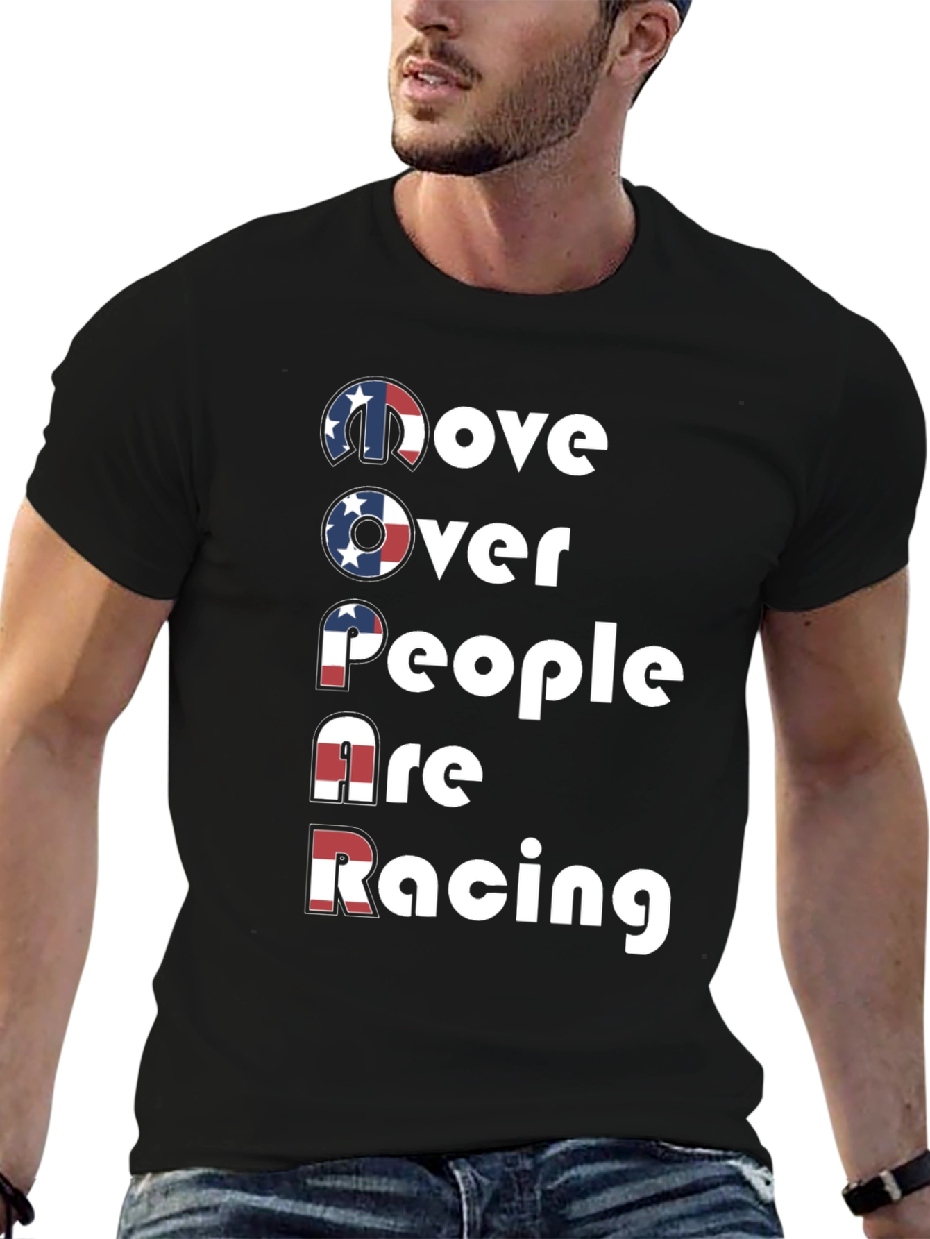 Move Over Mopar Racing Tee - Patriotic Design
