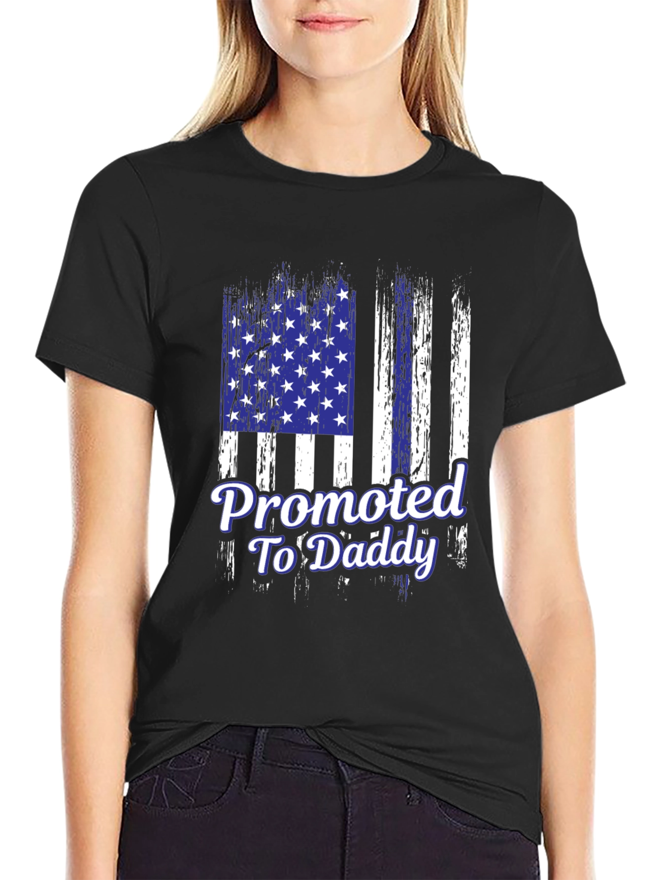 Promoted to Daddy Flag Graphic T-Shirt