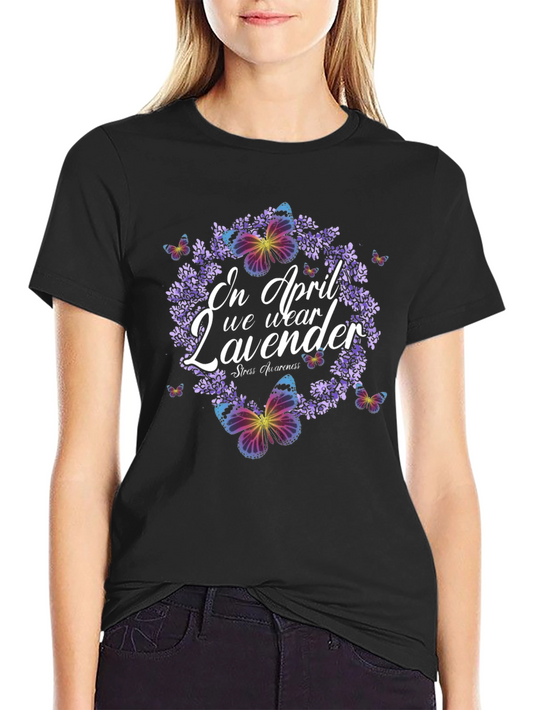 Lavender Butterfly Stress Awareness T-Shirt