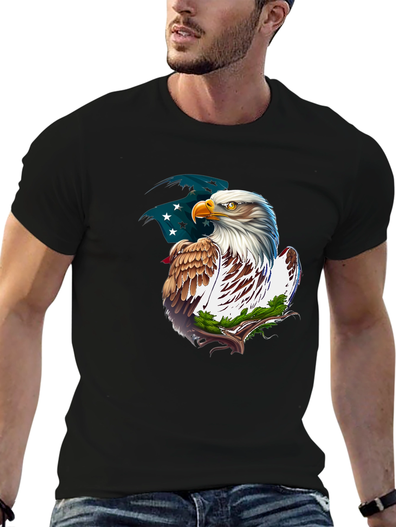 American Eagle Graphic T-Shirt Patriotic Tee