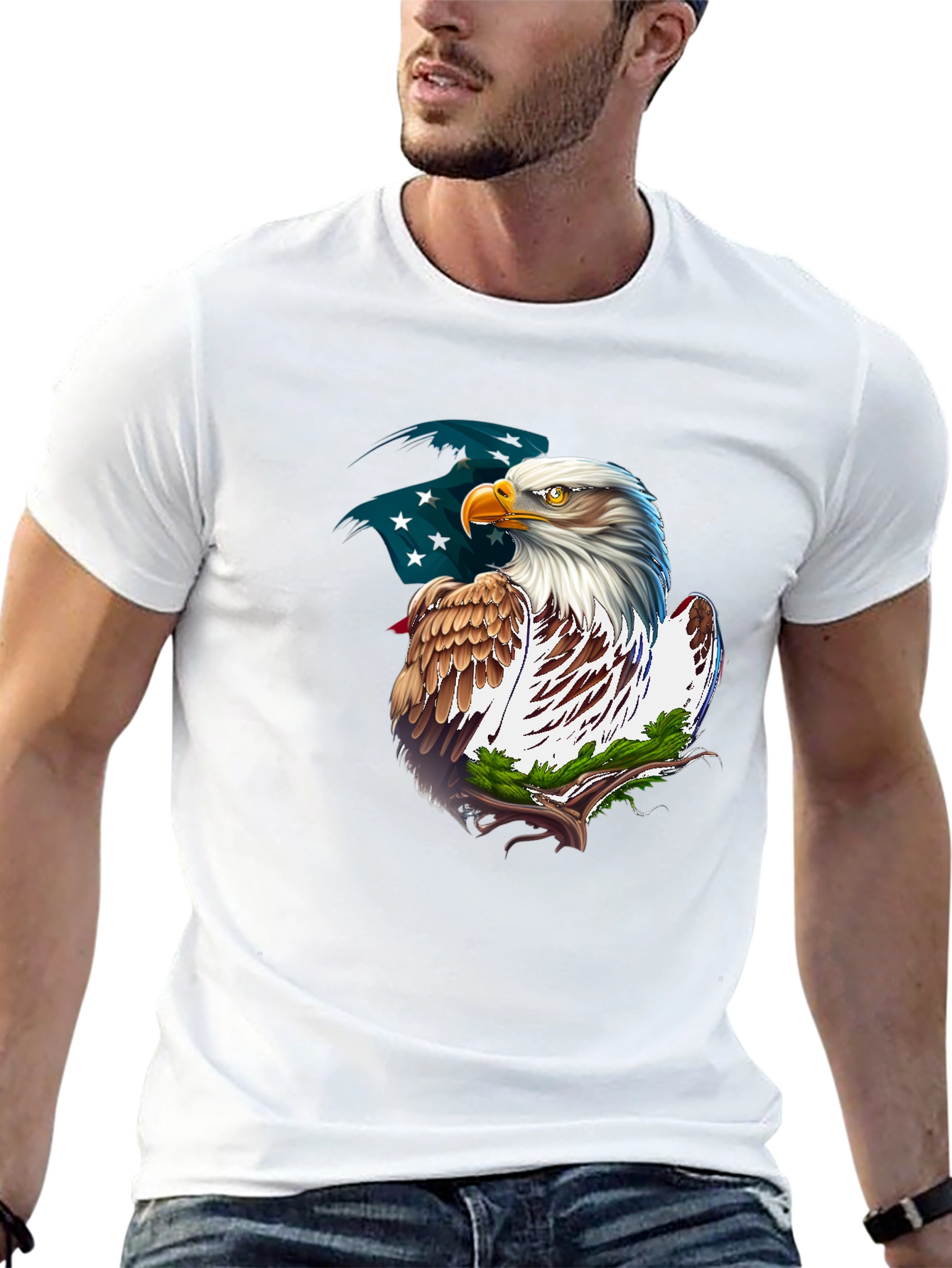 American Eagle Graphic T-Shirt Patriotic Tee