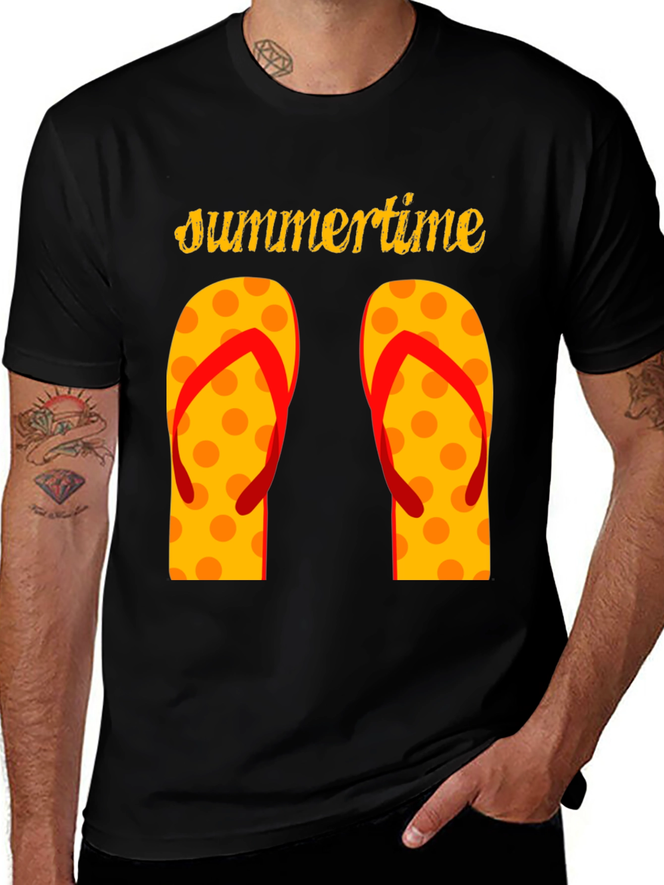 Summertime Flip Flop Graphic T-Shirt
