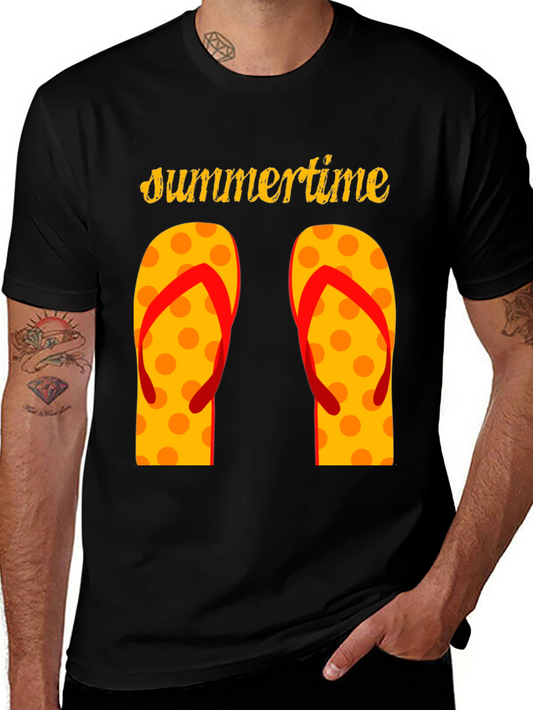 Summertime Flip Flop Graphic T-Shirt