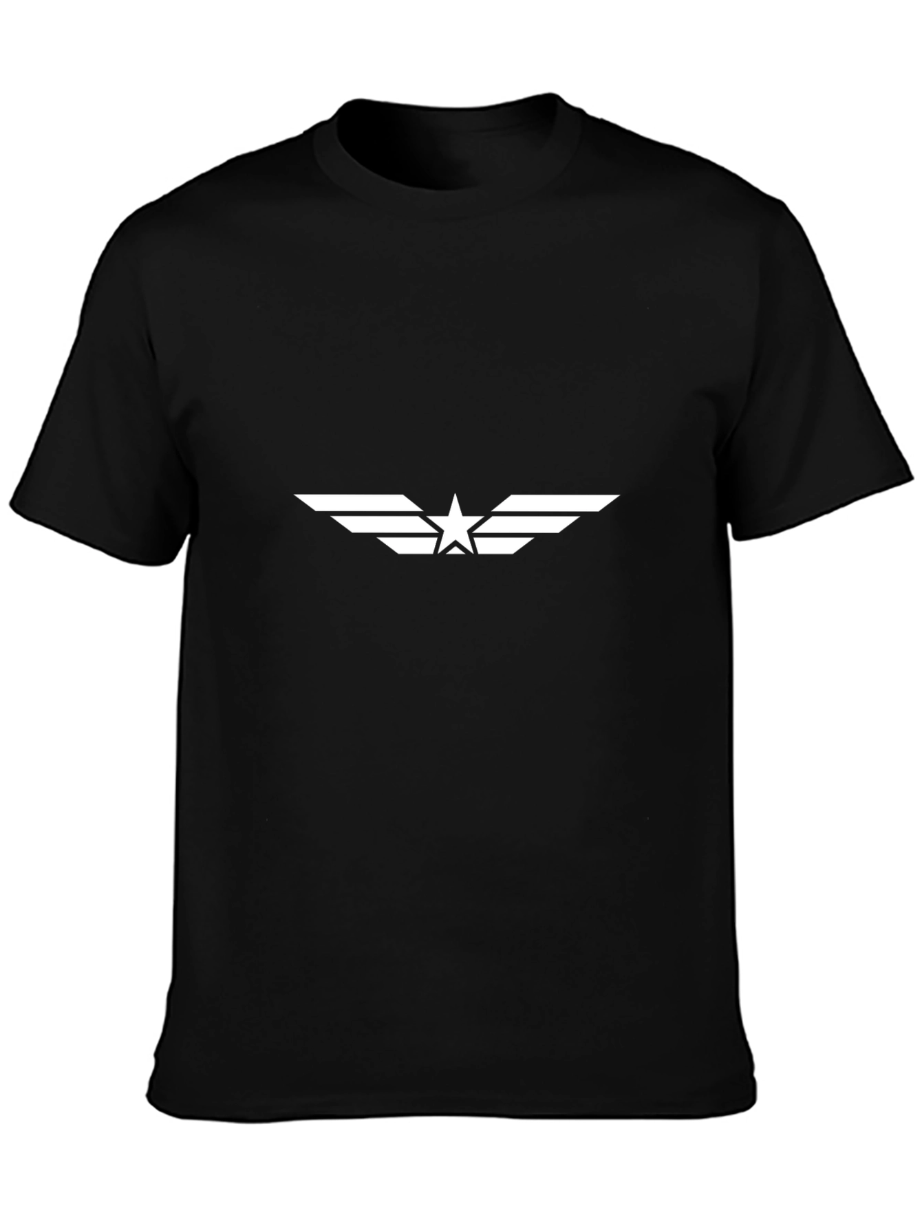 Black T-Shirt with Winged Star Logo