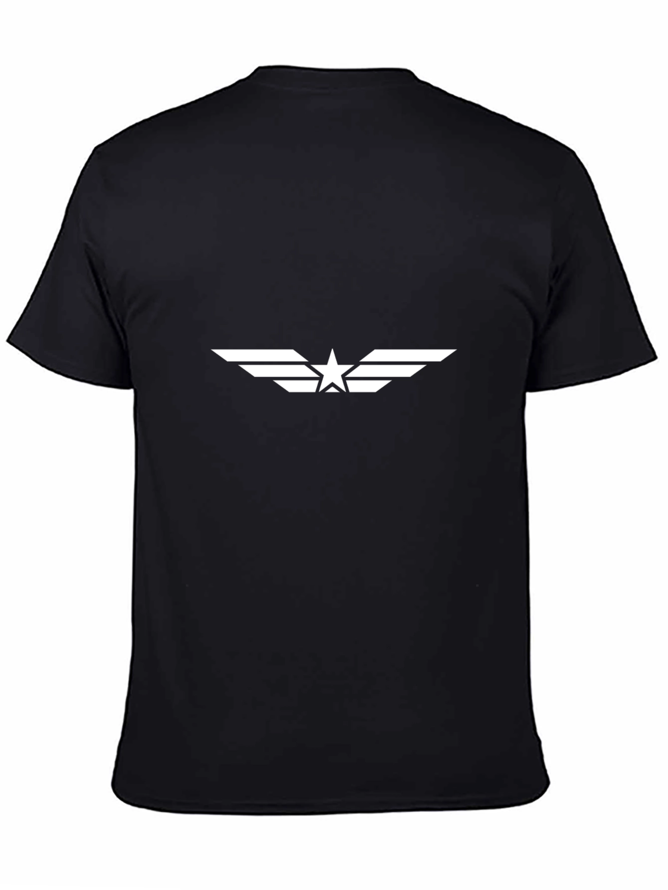 Black T-Shirt with Winged Star Logo