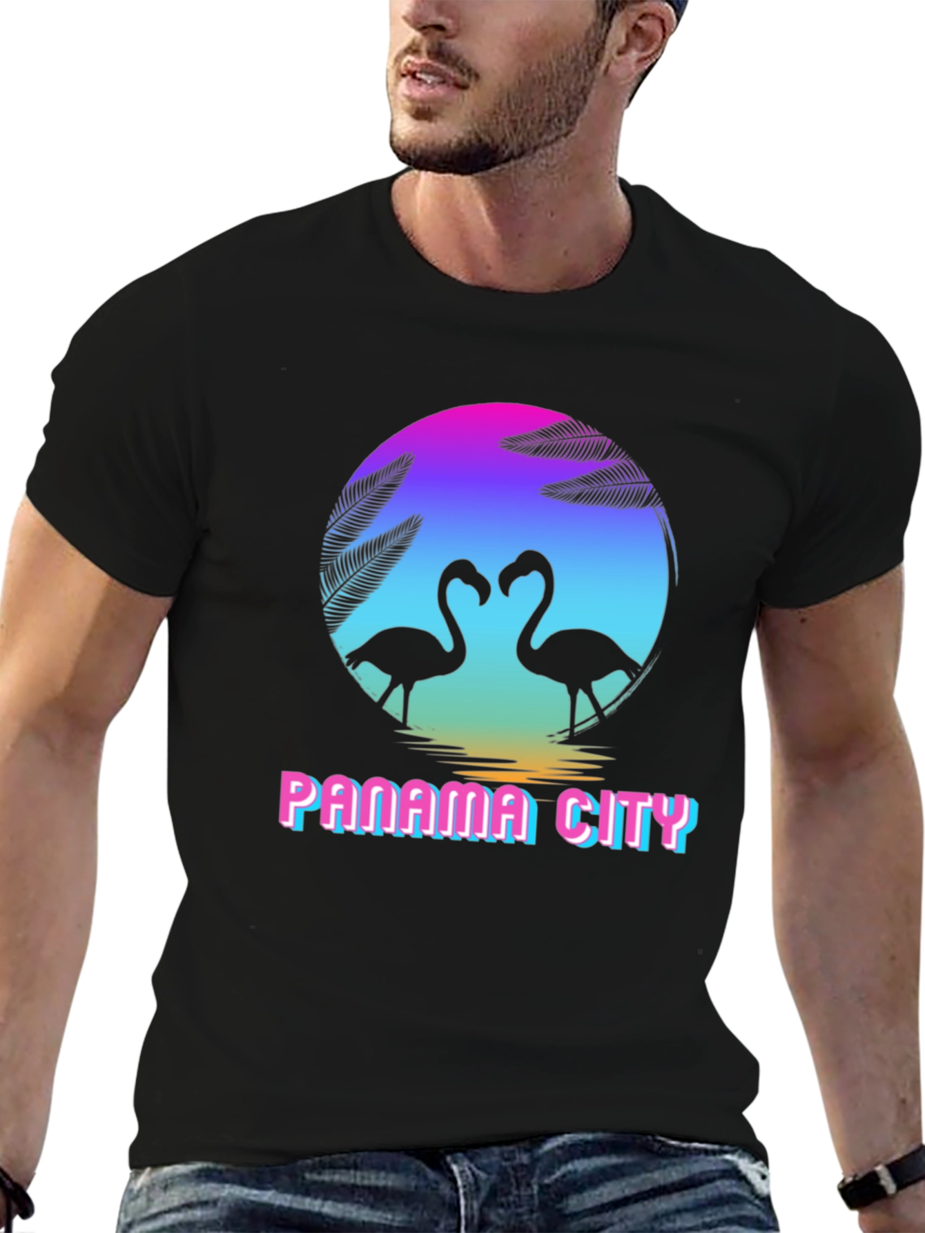 Panama City Retro Flamingo T-Shirt