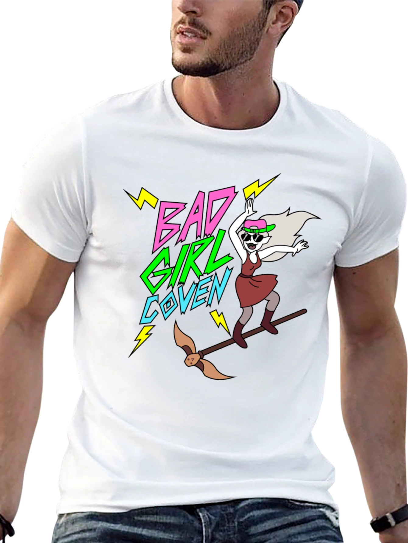 Bad Girl Coven Graphic T-Shirt - Unique Cartoon Design