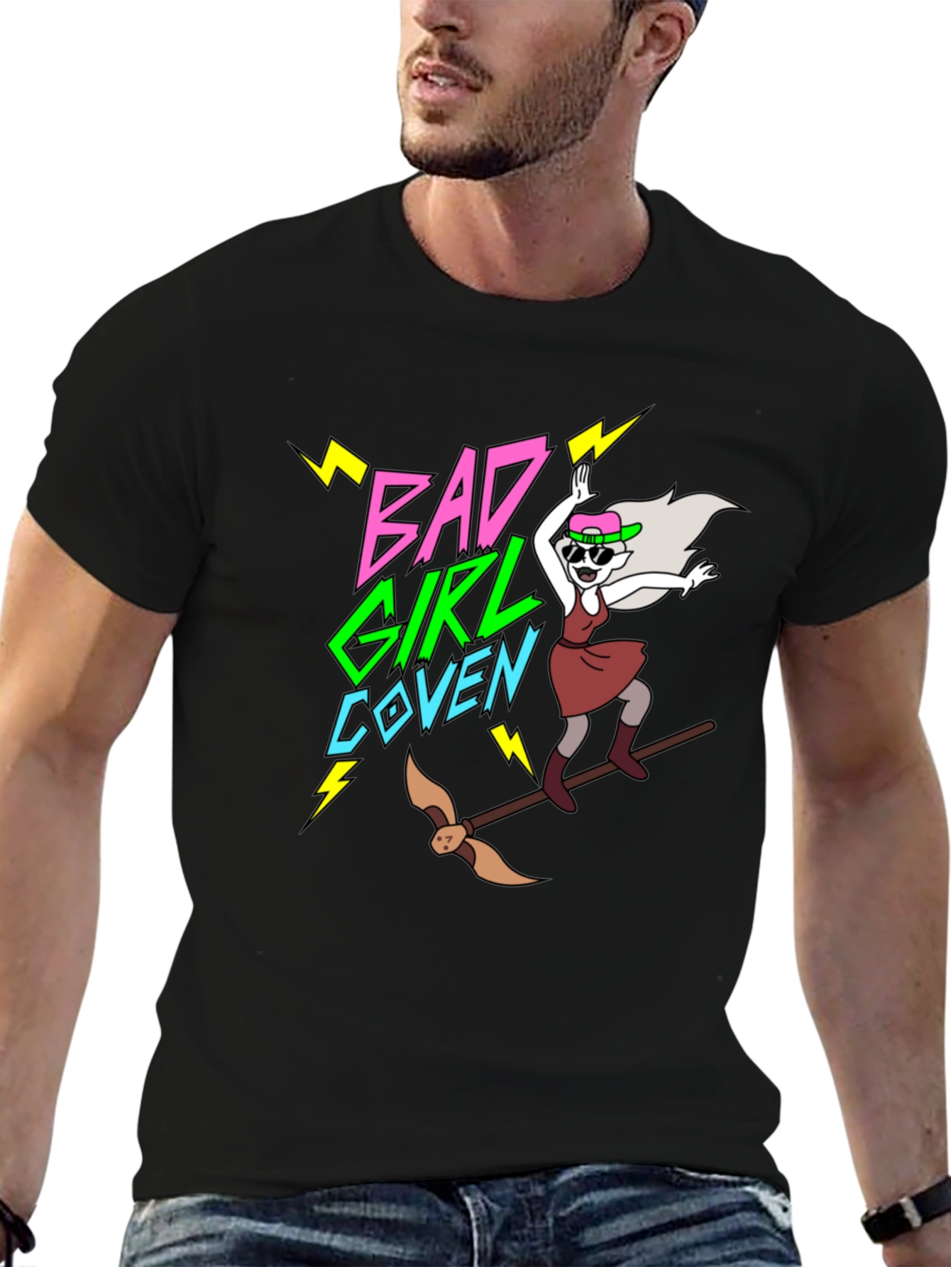 Bad Girl Coven Graphic T-Shirt - Unique Cartoon Design