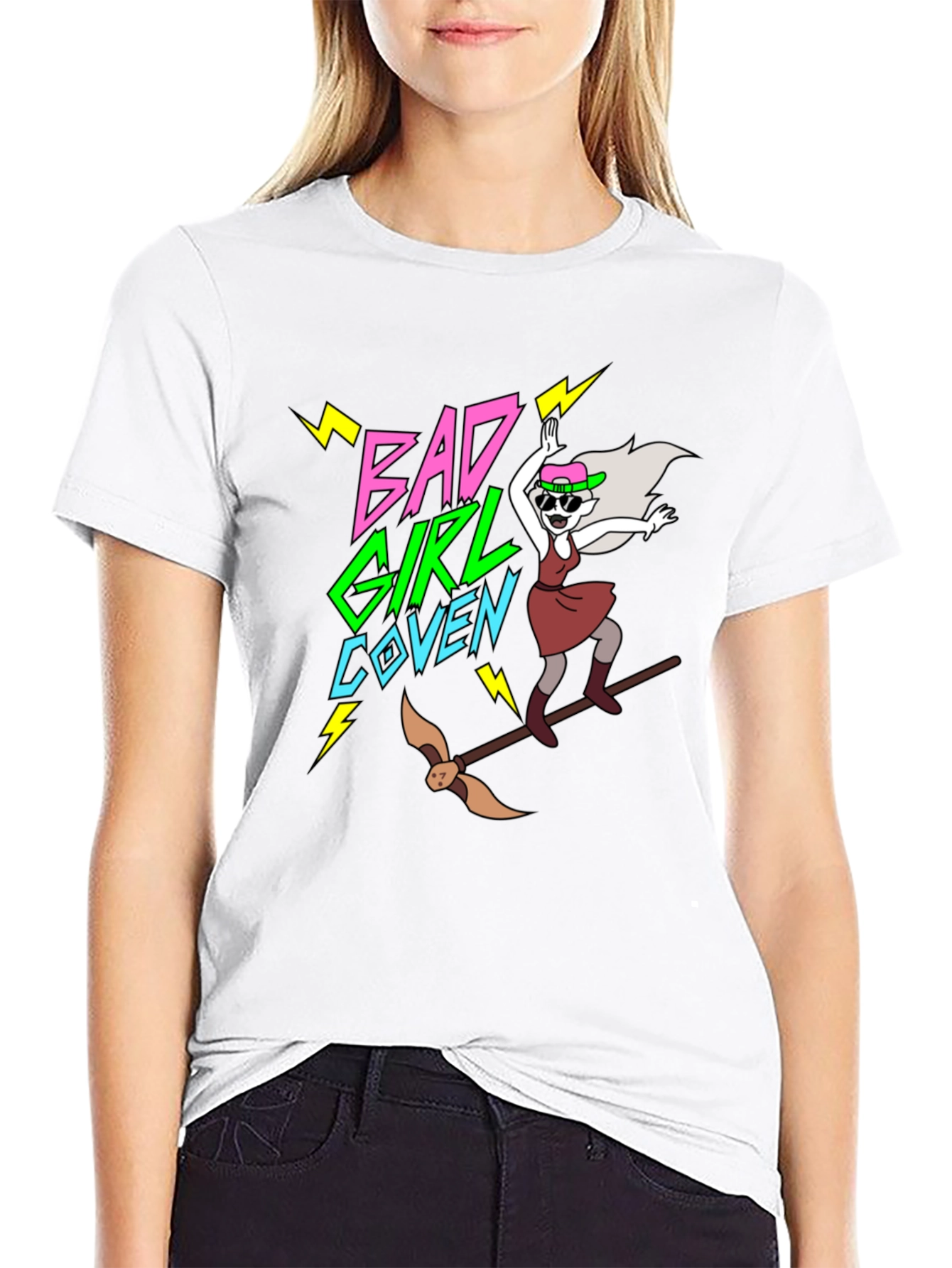 Bad Girl Coven Graphic T-Shirt - Unique Cartoon Design