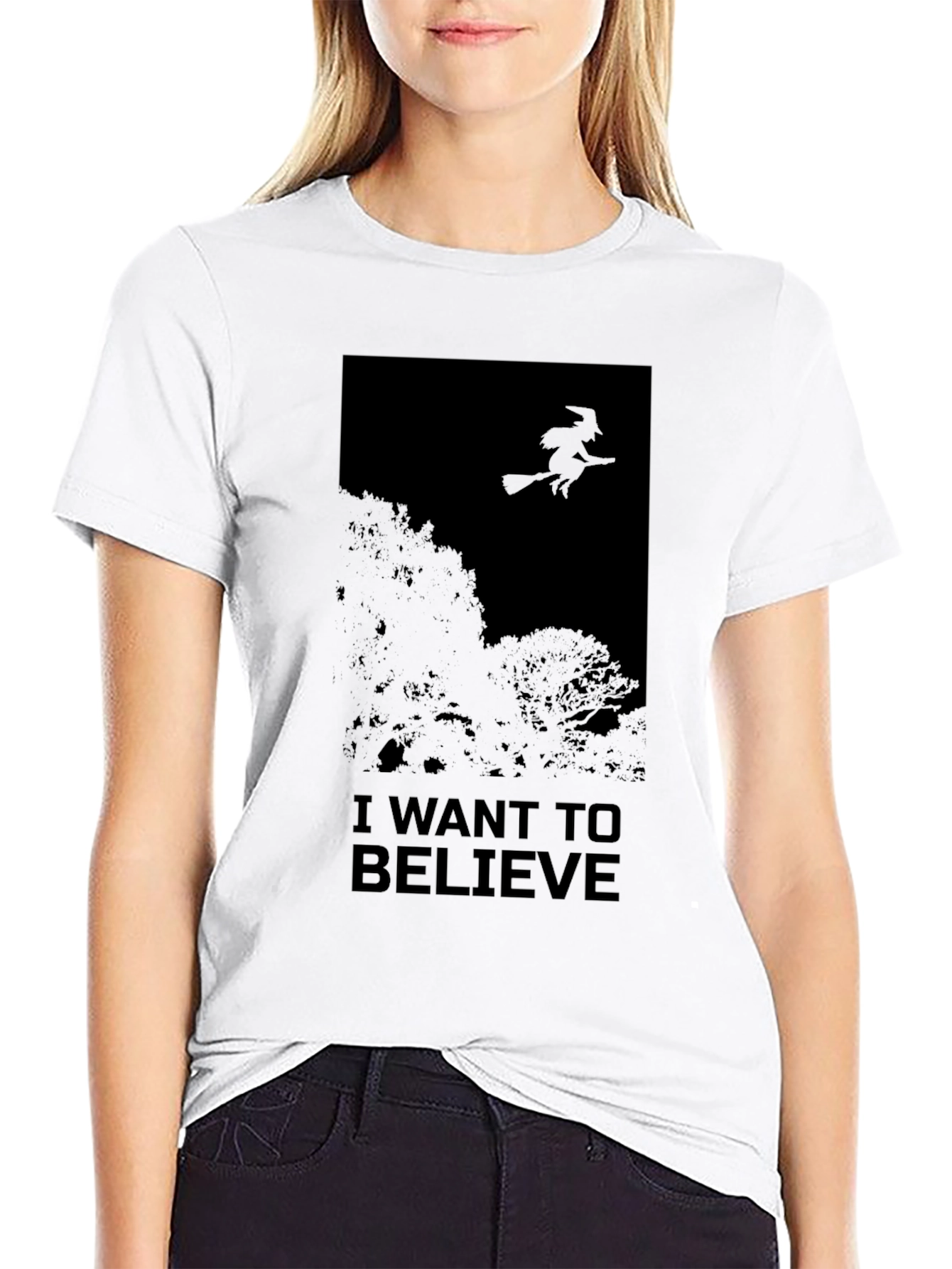 I Want to Believe Witch Graphic T-Shirt