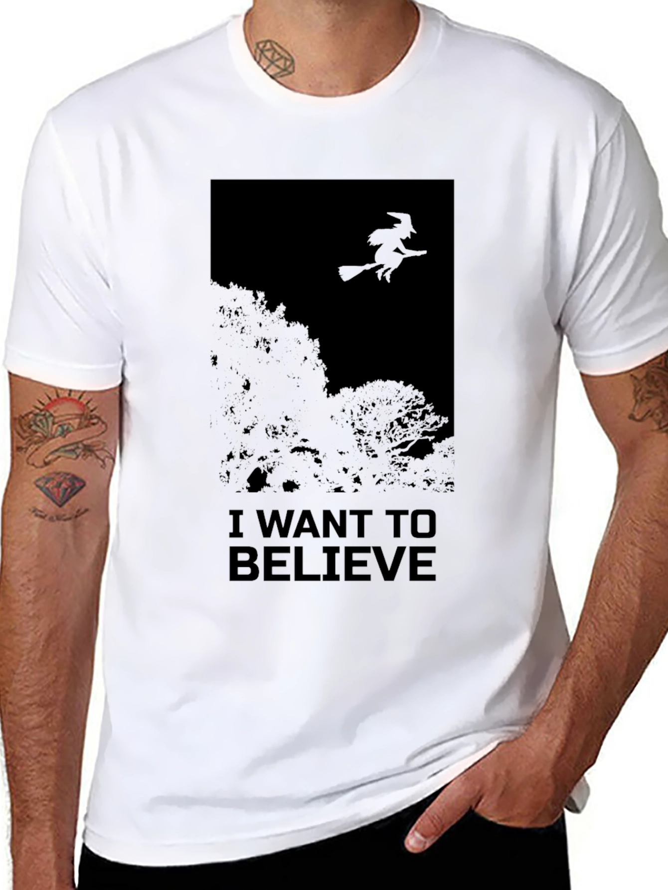 I Want to Believe Witch Graphic T-Shirt