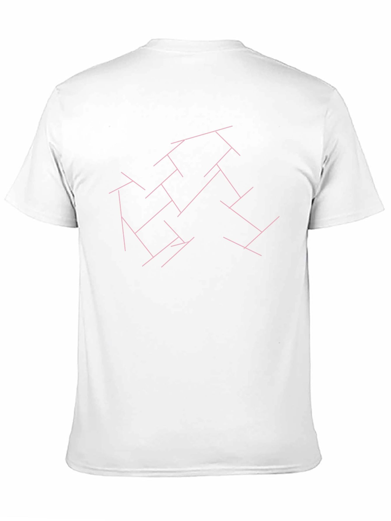 Geometric Line Art Black T-Shirt