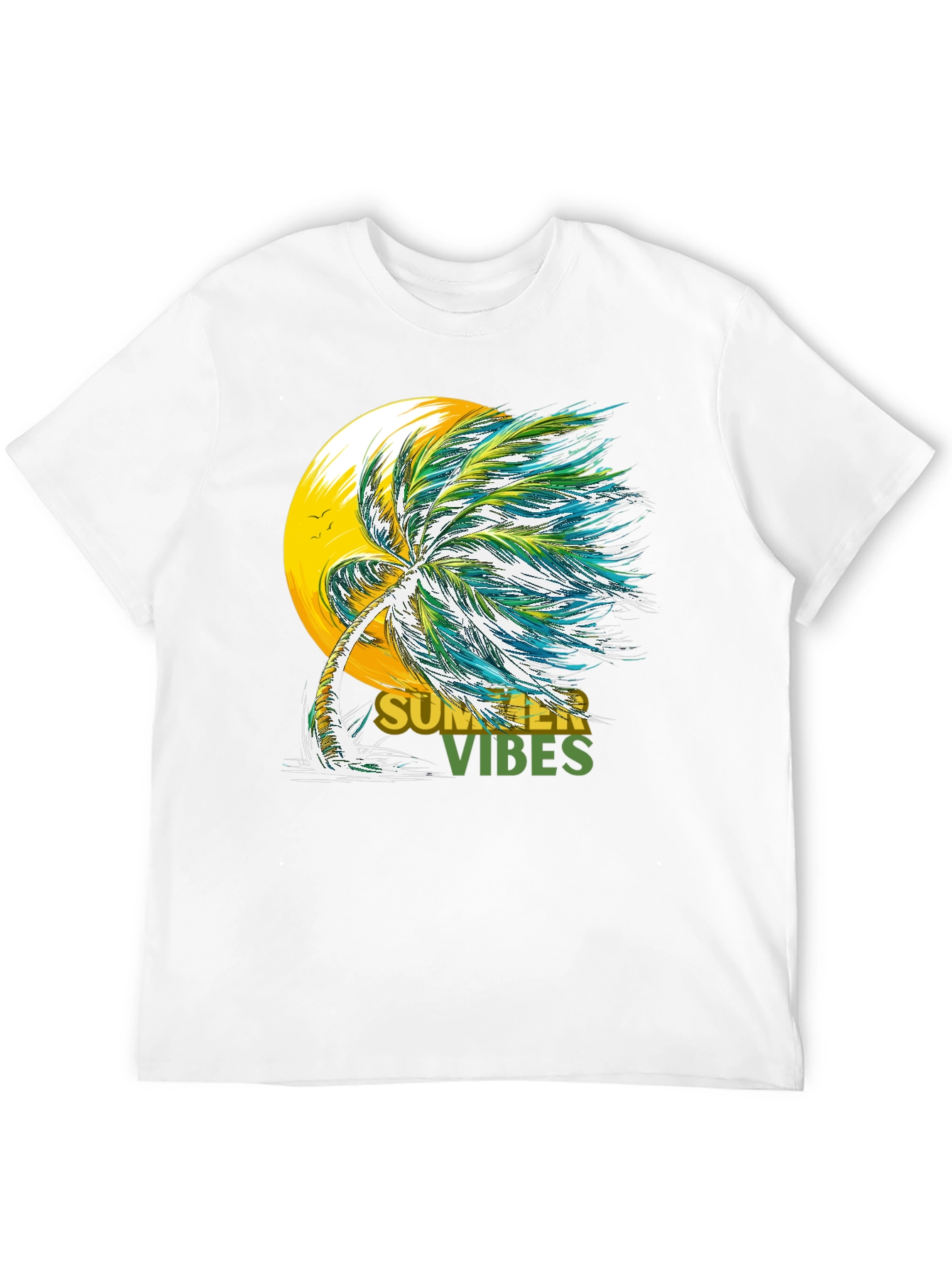 Summer Vibes Graphic Tee - Tropical Palm Tree Design
