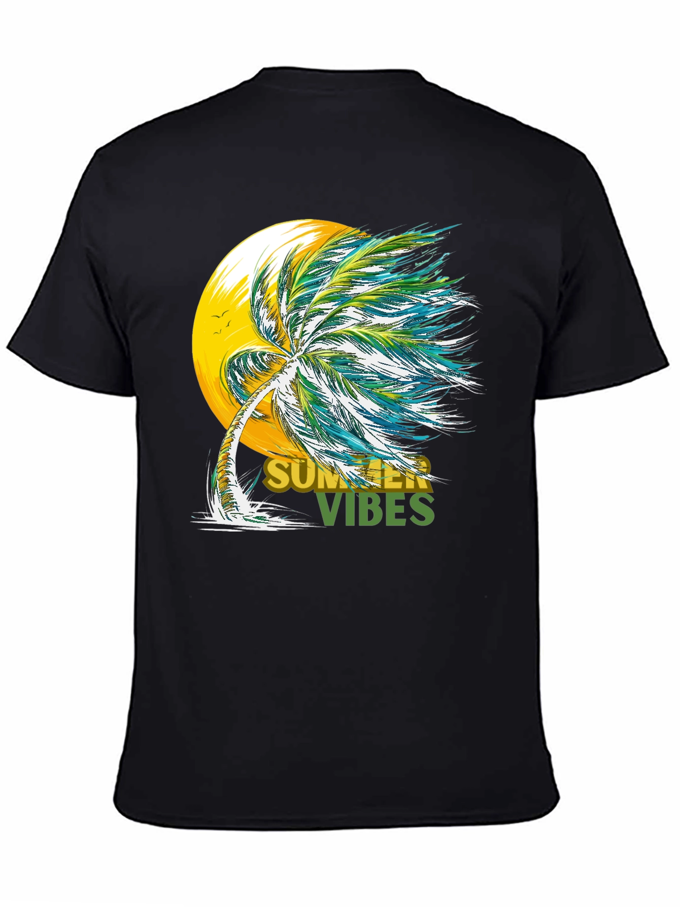 Summer Vibes Graphic Tee - Tropical Palm Tree Design