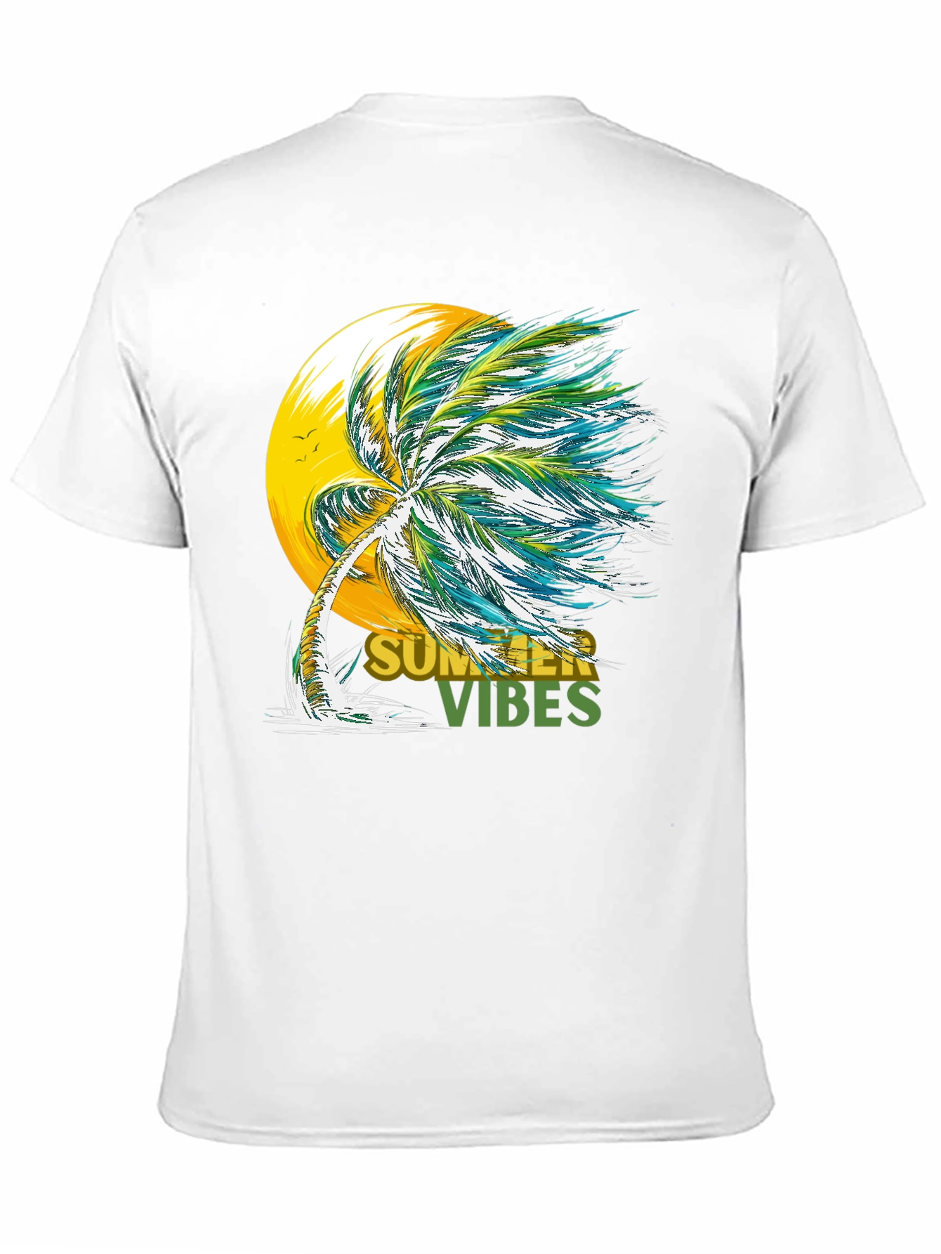 Summer Vibes Graphic Tee - Tropical Palm Tree Design