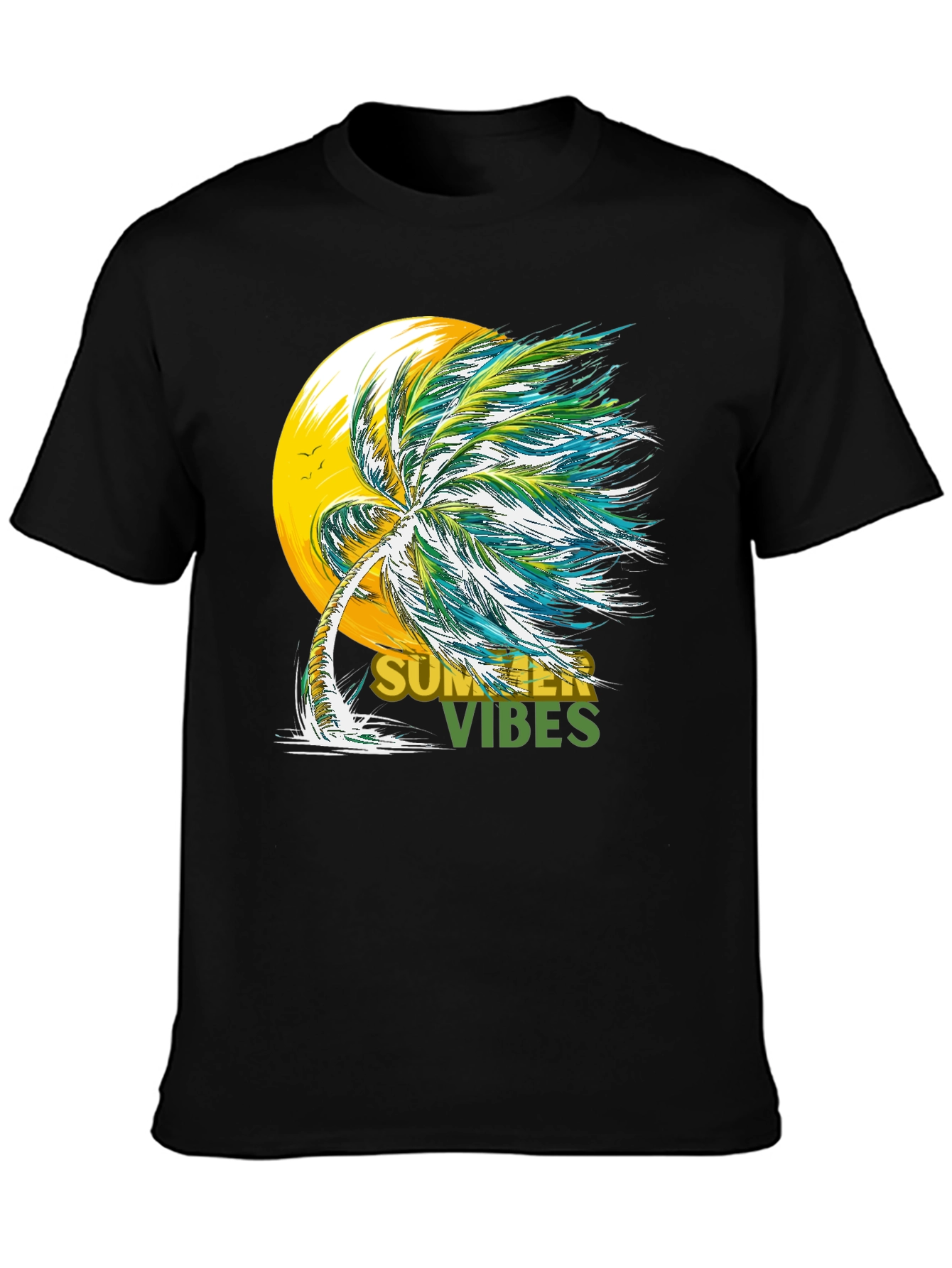 Summer Vibes Graphic Tee - Tropical Palm Tree Design