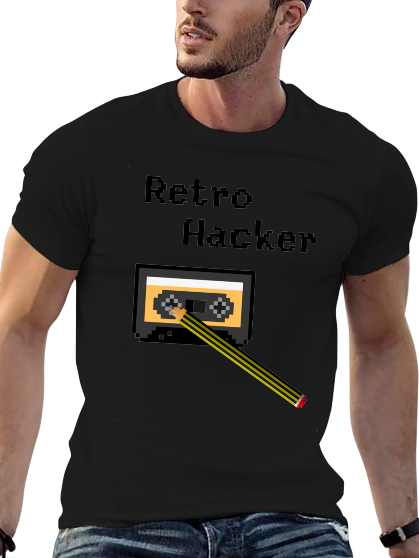 Retro Hacker Cassette Tape Graphic Tee