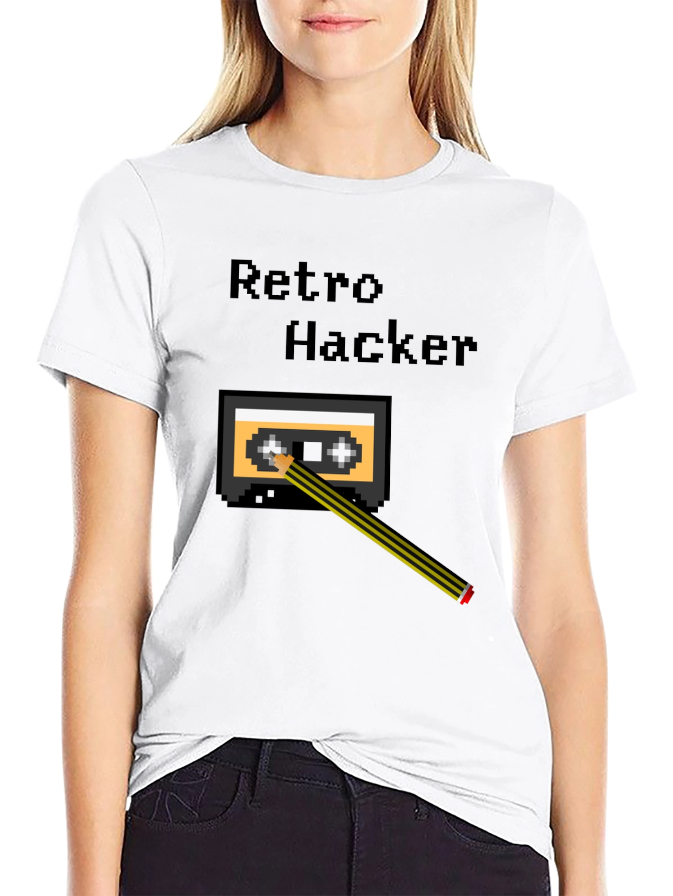 Retro Hacker Cassette Tape Graphic Tee